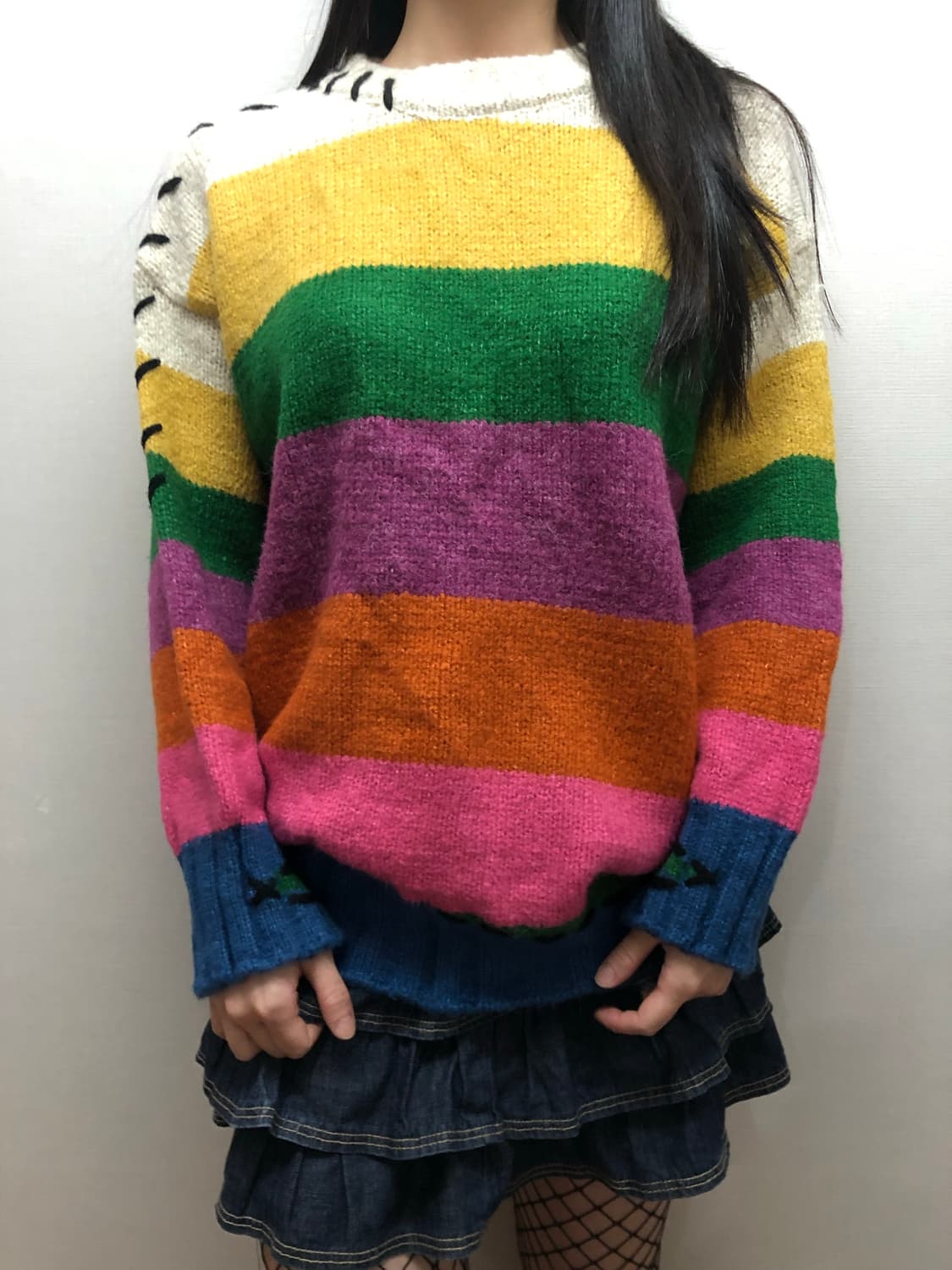 빈티지 비비드 컬러 스프라이트 니트 상품이미지1