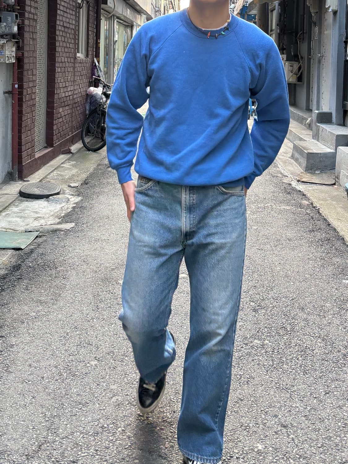 RH-02 90s 프룻오브더룸 페이드, 데미지 커스텀 스웻셔츠 상품이미지5