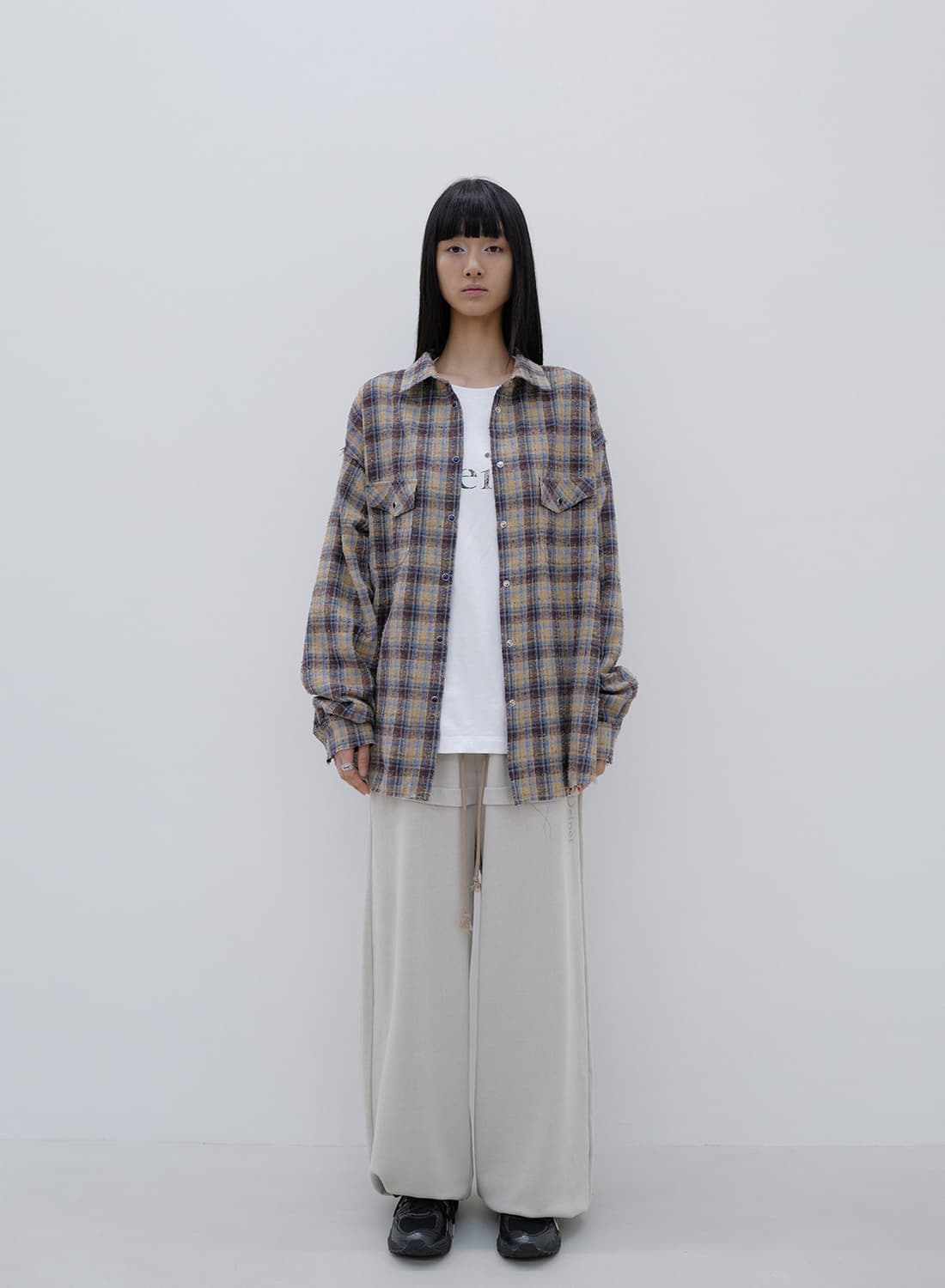 (미개봉)다이닛 팬츠 LAYERED SWEAT PANTS IN BEIGE 상품이미지4