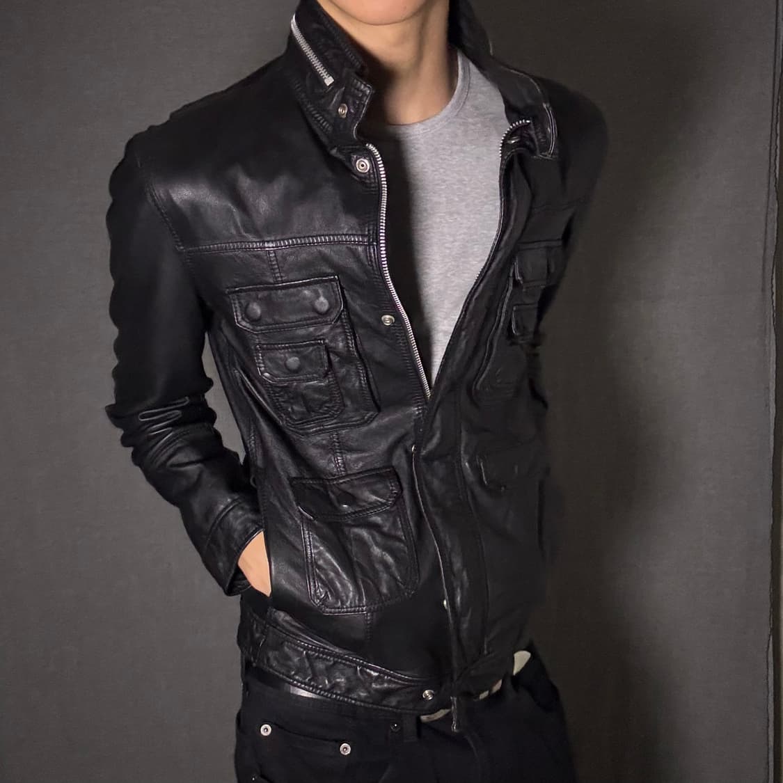 lamb skin leather jacket 상품이미지5