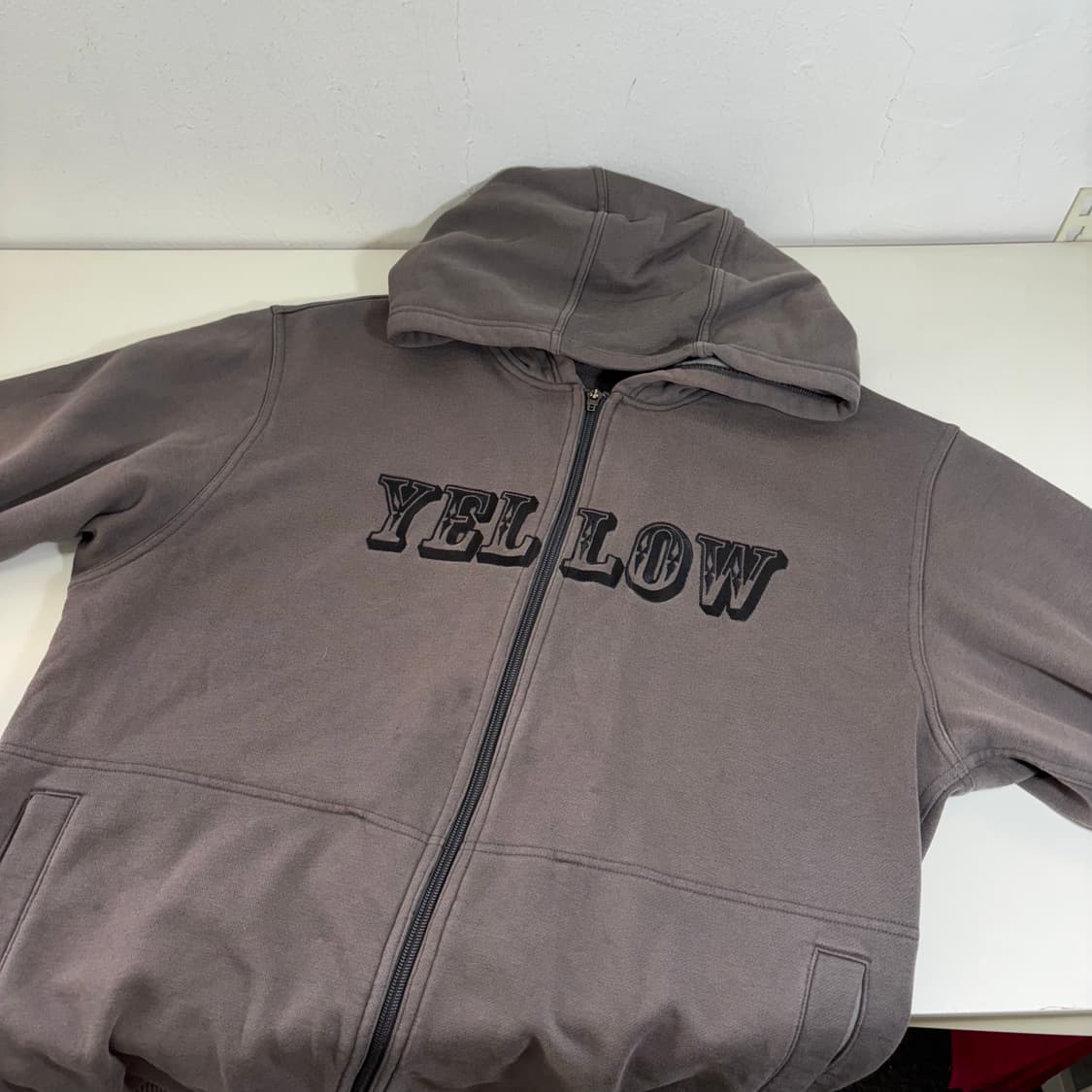 XL 나이키 진그레이 오버핏 YELLOW 코튼 후드집업 상품이미지2