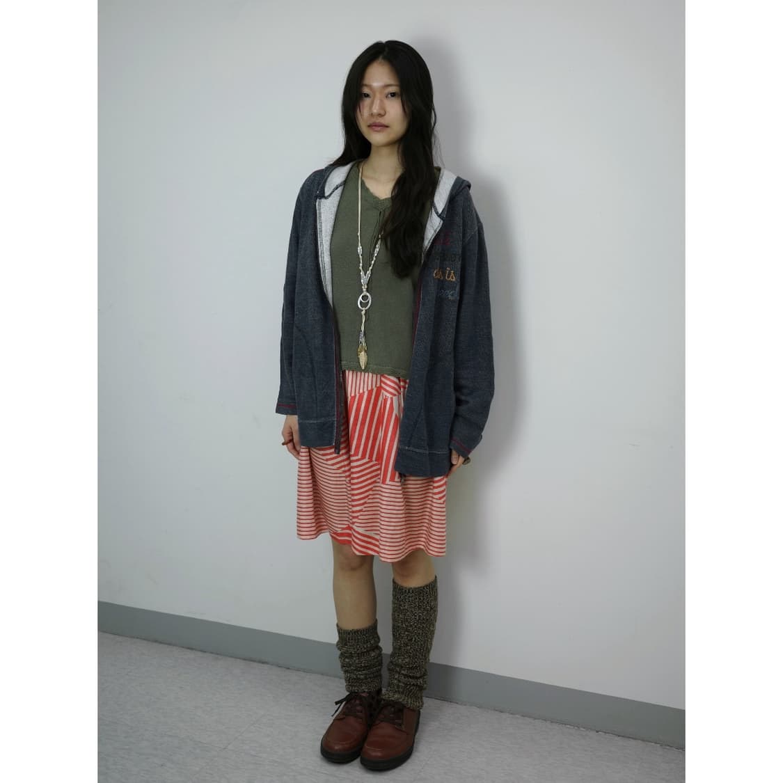 빈티지 네이비 후드집업 상품이미지3