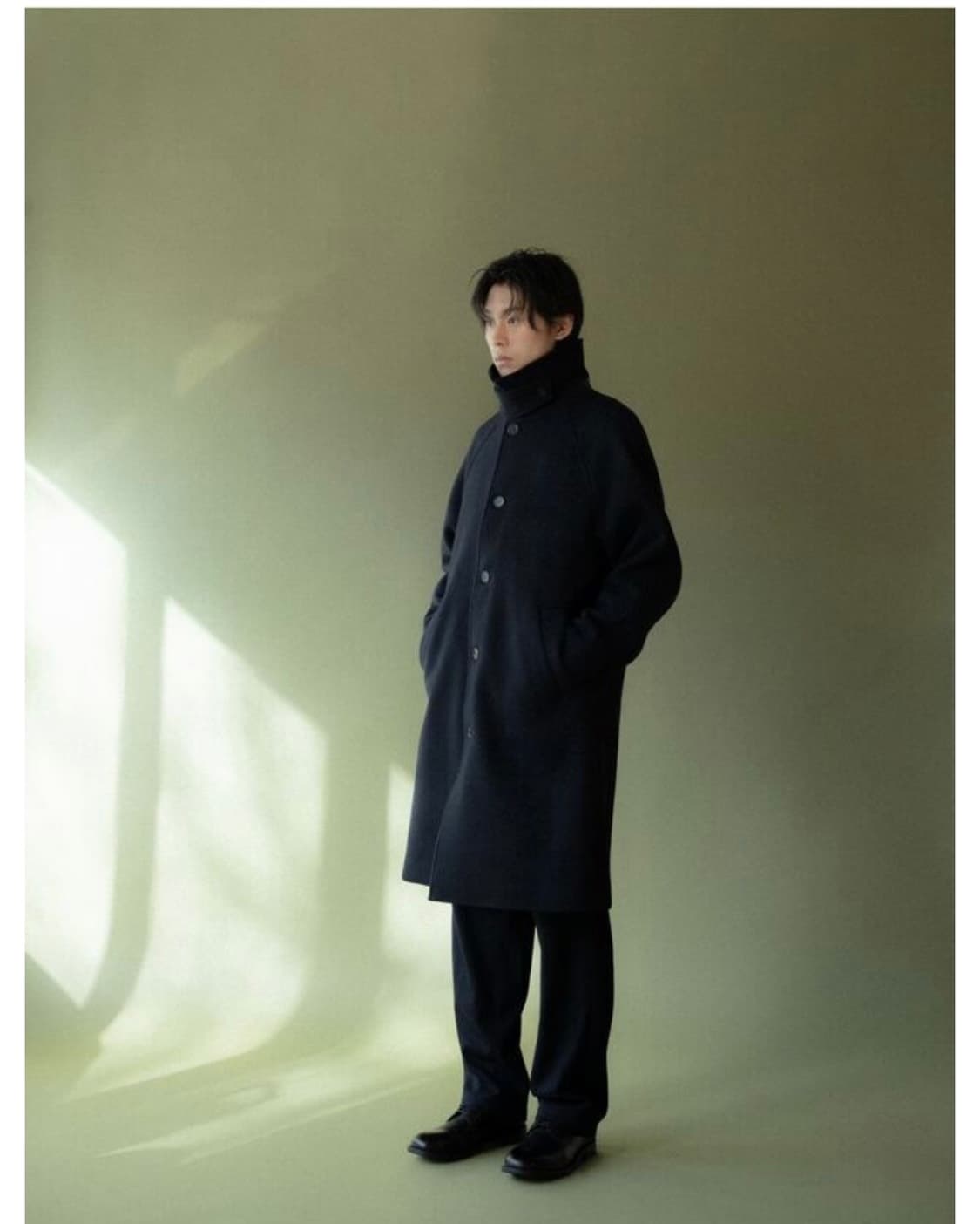 우드비 울 못사 레더 코트 네이비 2 wouldbe 상품이미지7