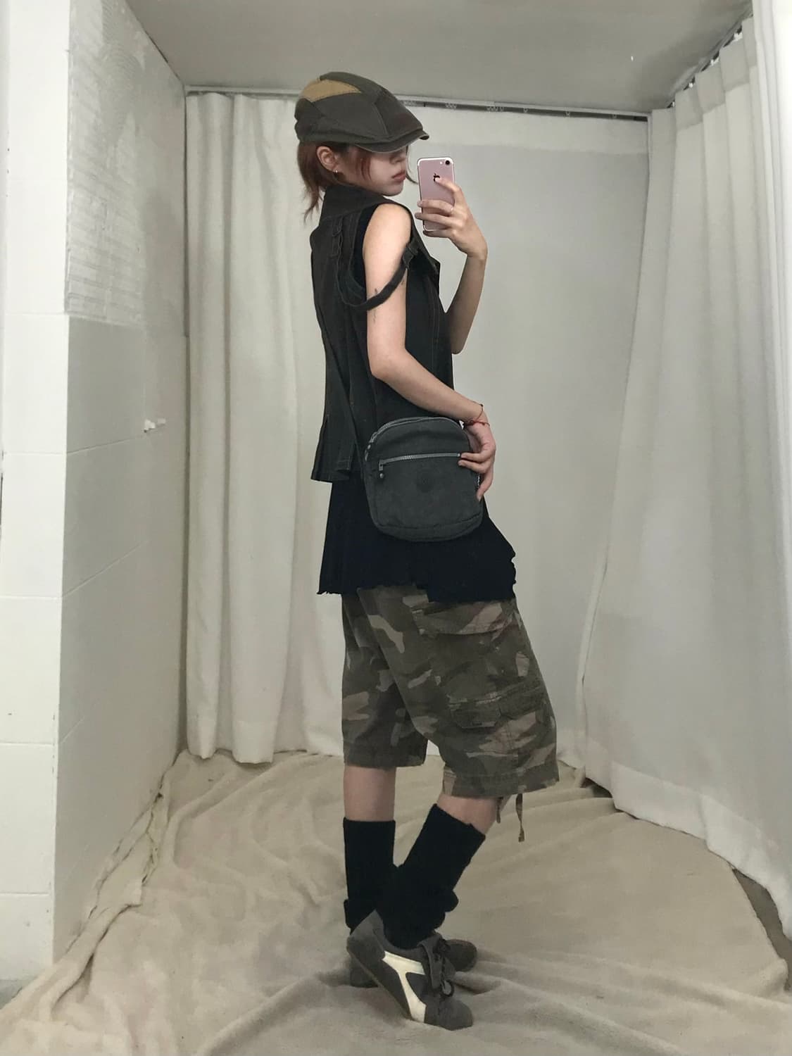 빈티지 카키 브라운 y2k 코디 세트 상품이미지2