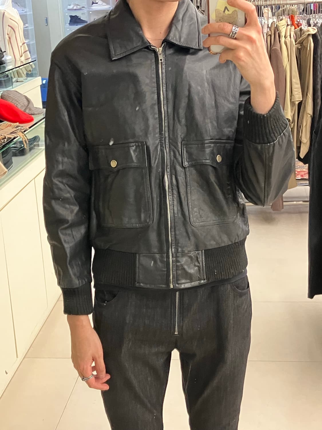 VTG 빈티지 레더 봄버자켓  상품이미지5