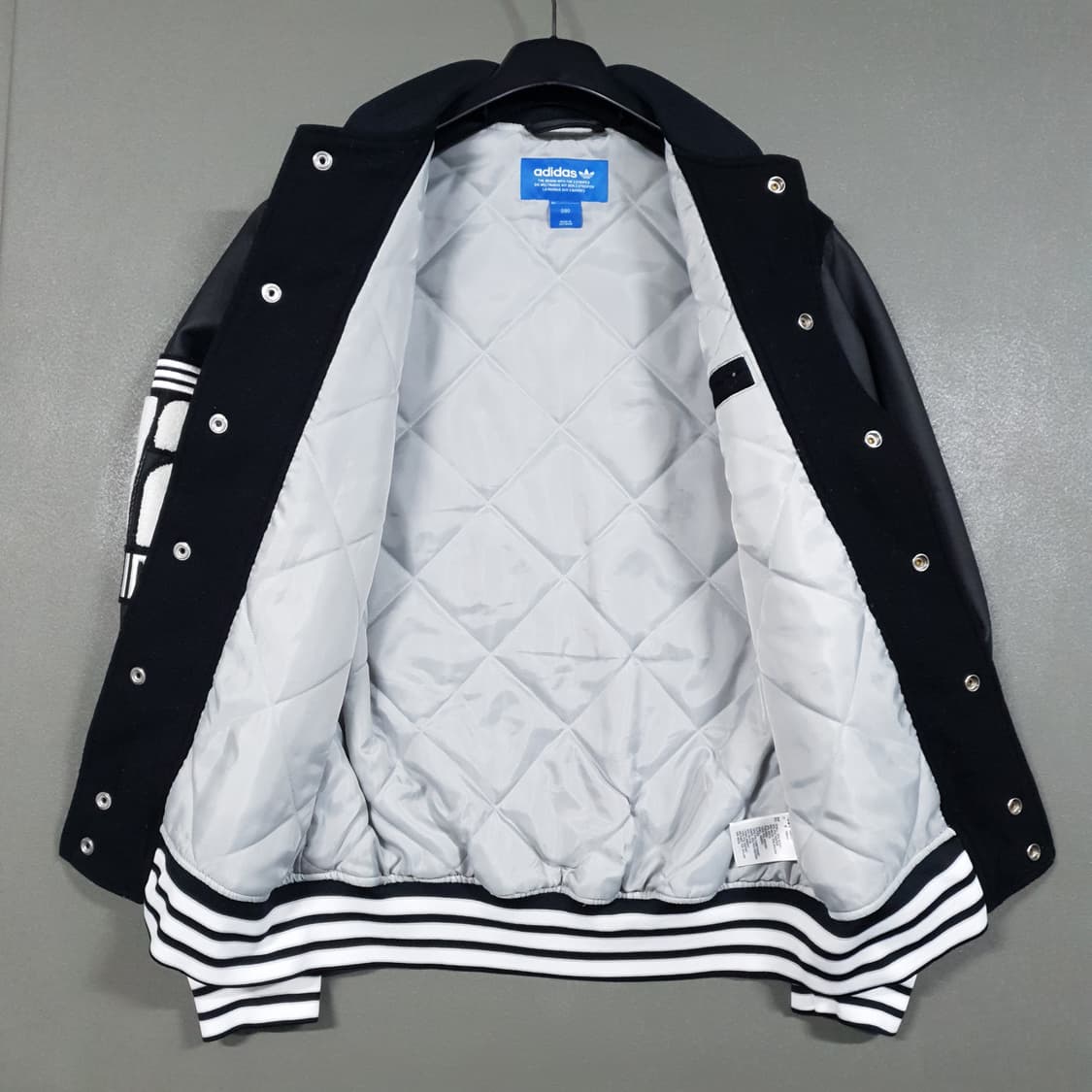 실측 M 아디다스 오리지널 트레포일 패치 자수 누빔 바시티 스타디움 자켓 상품이미지7