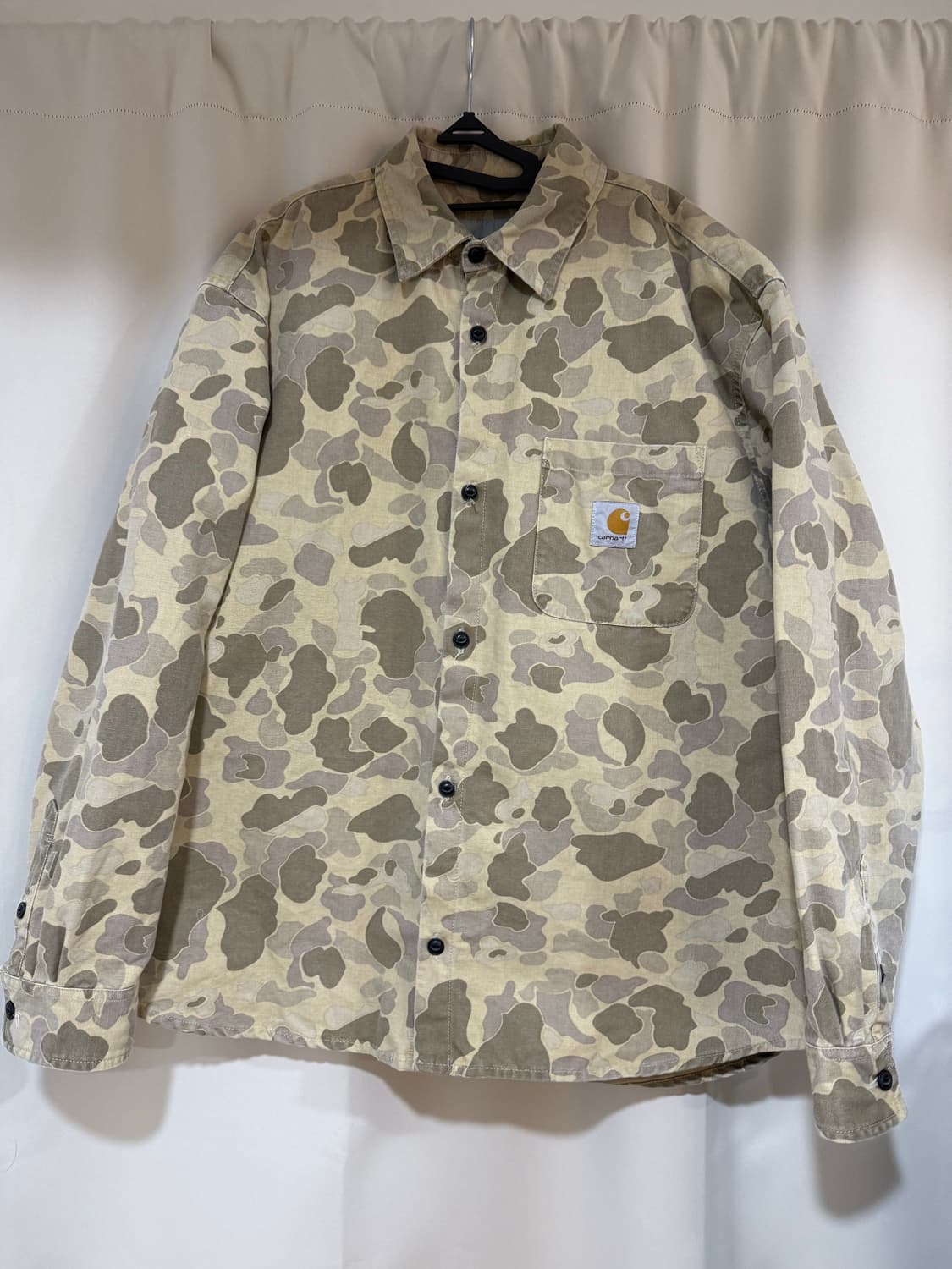 칼하트 덕 카모 셔츠 자켓 데저트 스톤 워시드 M 상품이미지1