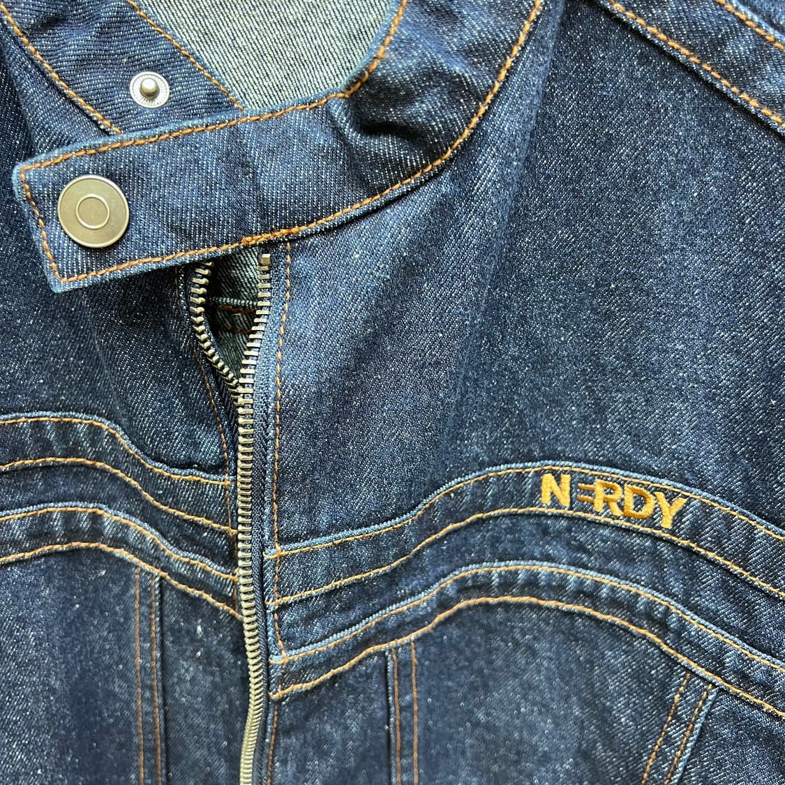 널디 유니 NY 데님 바이커 자켓(남녀공용) 상품이미지4