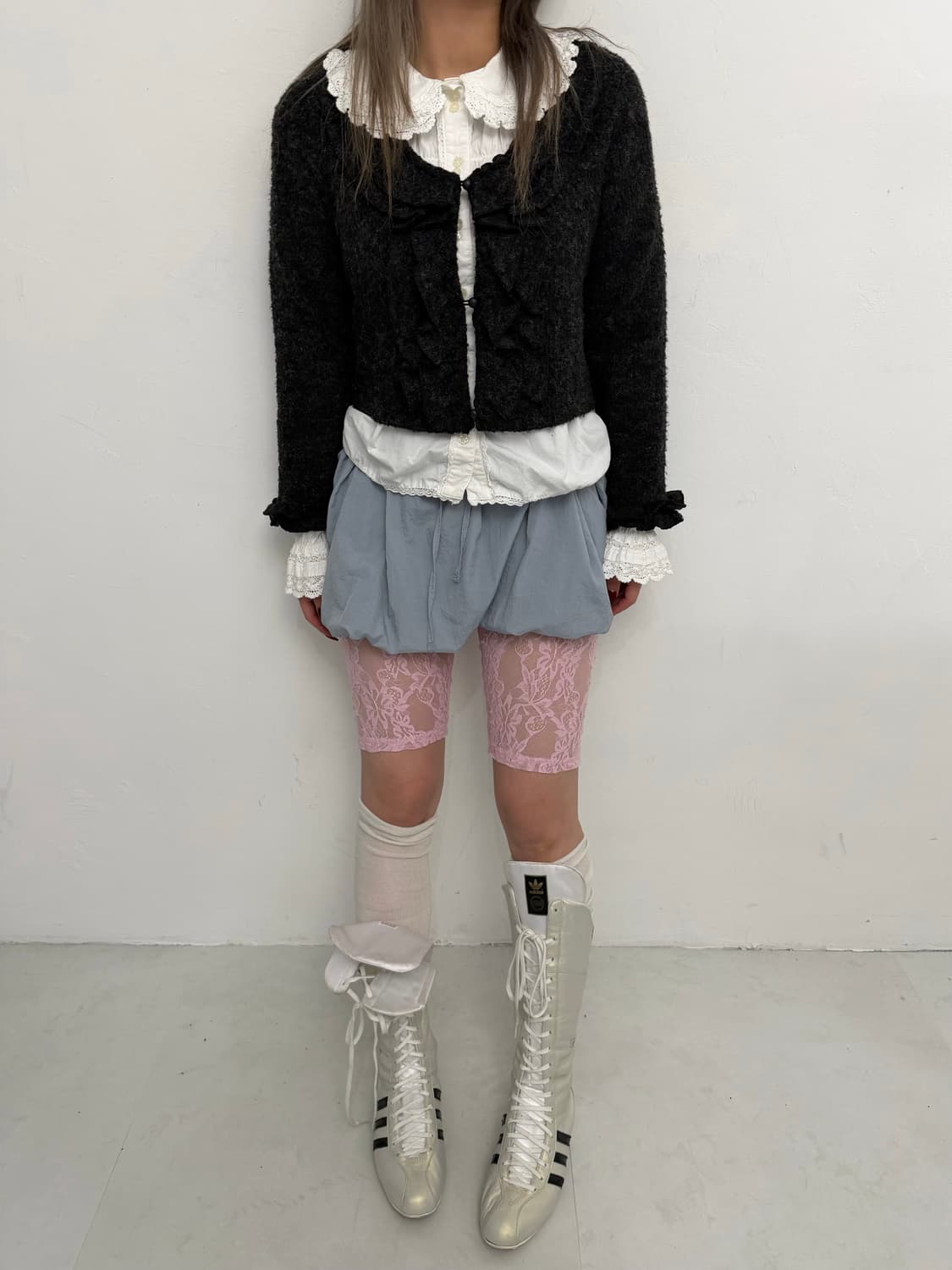 베이비 블루 벌룬 미니 스커트 상품이미지3