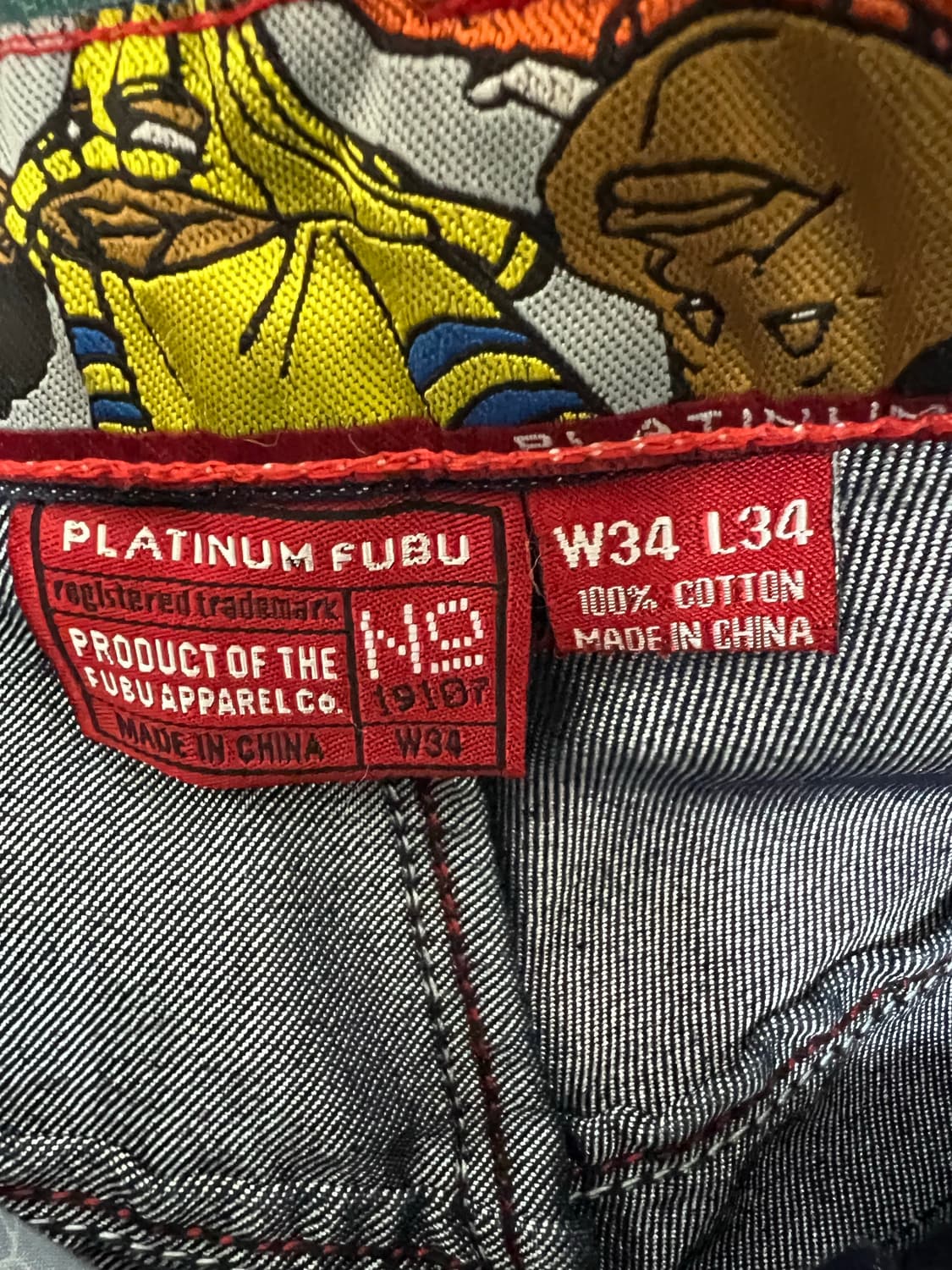 00s 푸부 fubu 플래티넘 올드스쿨 힙합 인디고 데님팬츠 상품이미지3