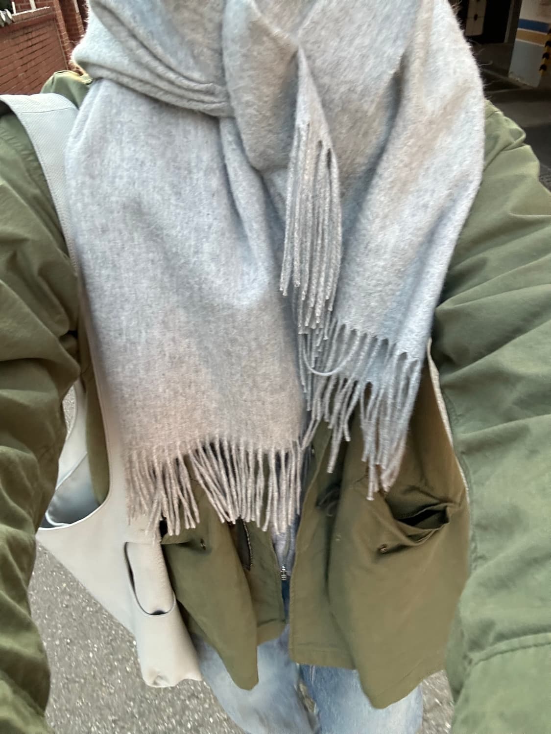 bless draps long scarf grey 상품이미지3