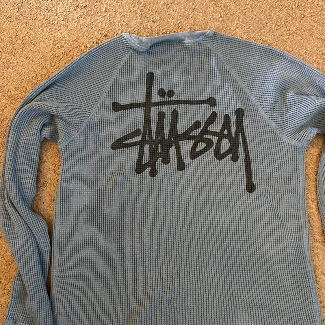 스투시 래글런 써멀 롱슬리브 크루 더스트 블루 상품이미지1