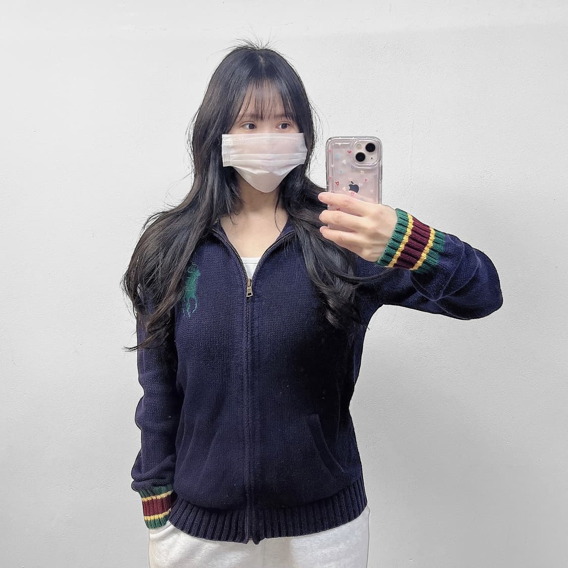 폴로 랄프로렌 빅포니 니트 집업 네이비 상품이미지1