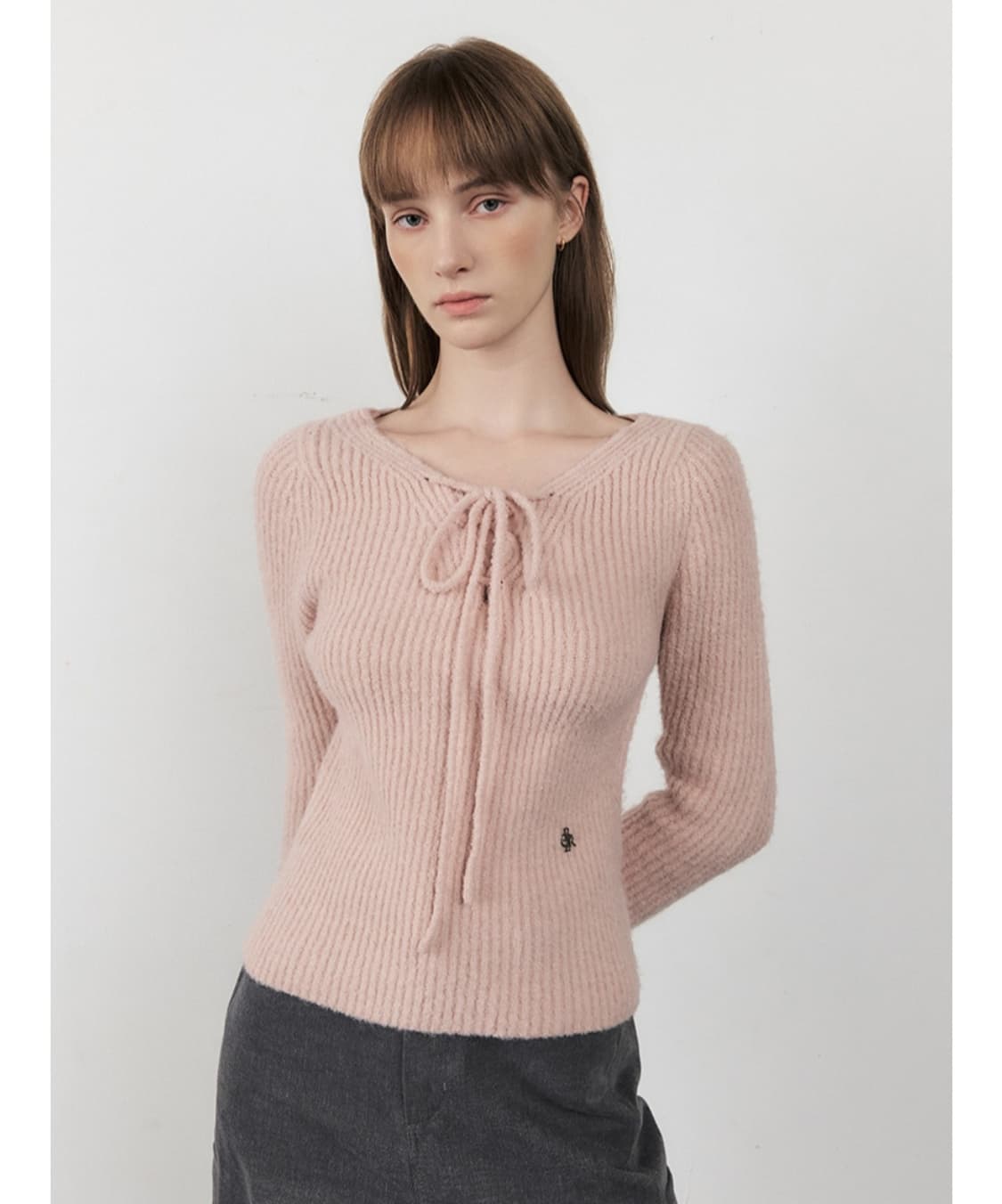 [새상품] 시티브리즈 부클 웨스턴 레이스업 니트 핑크 상품이미지4