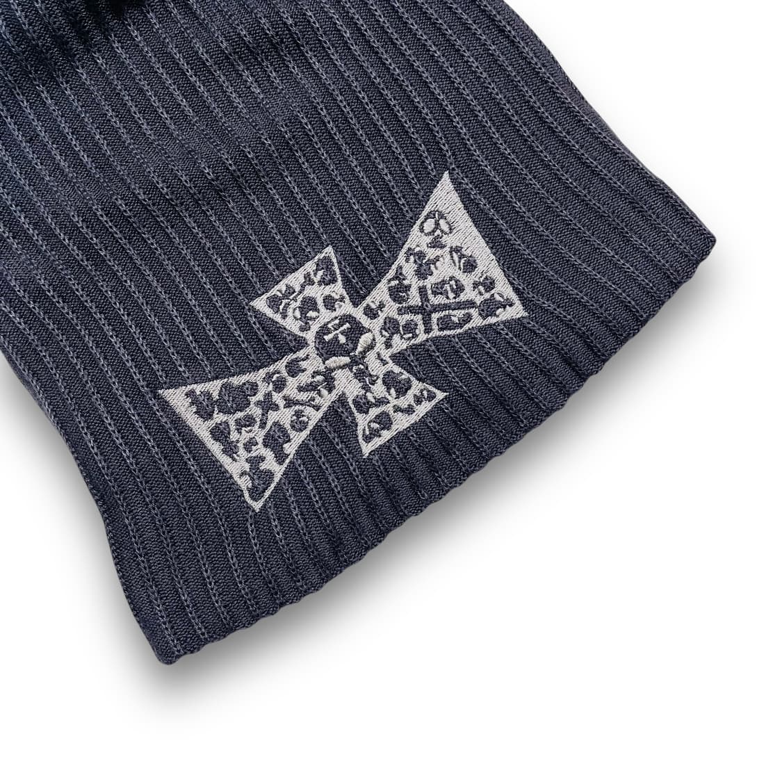 펑크 바이커 스컬 크로스 문양 자수 빈티지 비니 상품이미지3