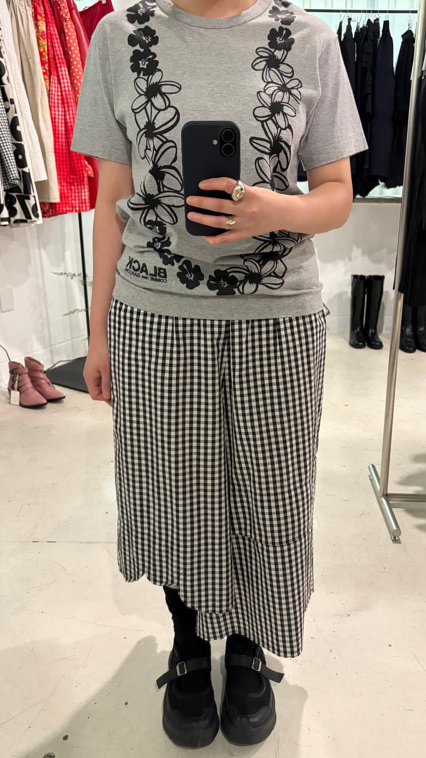 Gingham Check Asymmetry Skirt Pants 상품이미지9