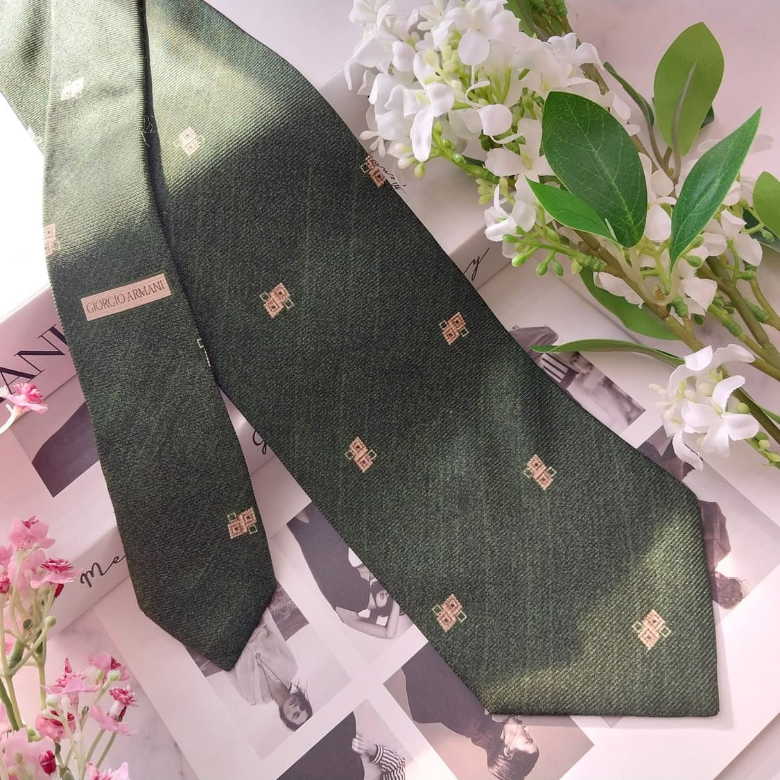 아르마니꼴레지오니 실크 미니멀 패턴 넥타이 9.6cm A+등급 K1535 상품이미지3