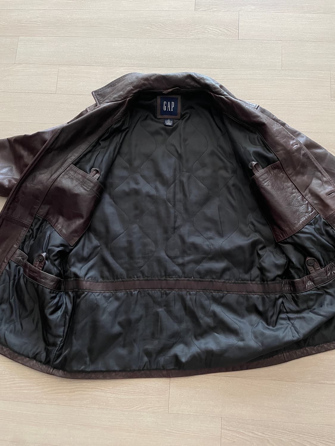 90s 올드갭 레더 카코트 브라운 gap carcoat 상품이미지6