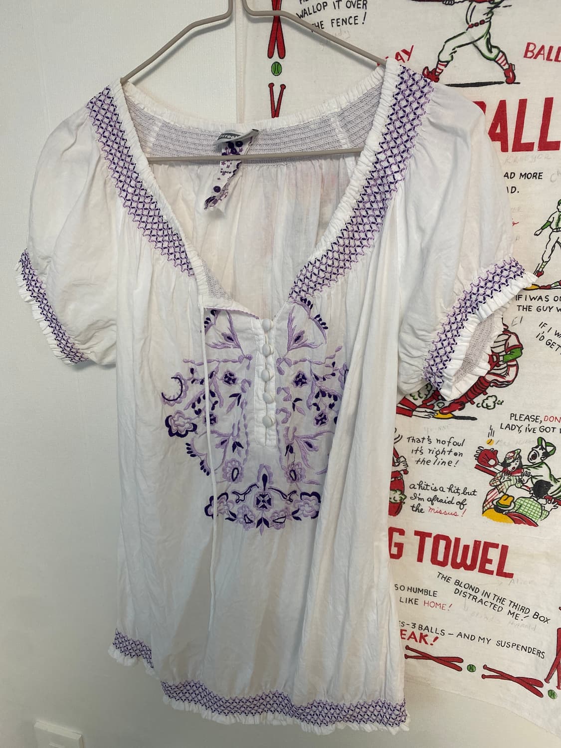 유럽빈티지 자수 반팔셔츠 모리걸 상품이미지1