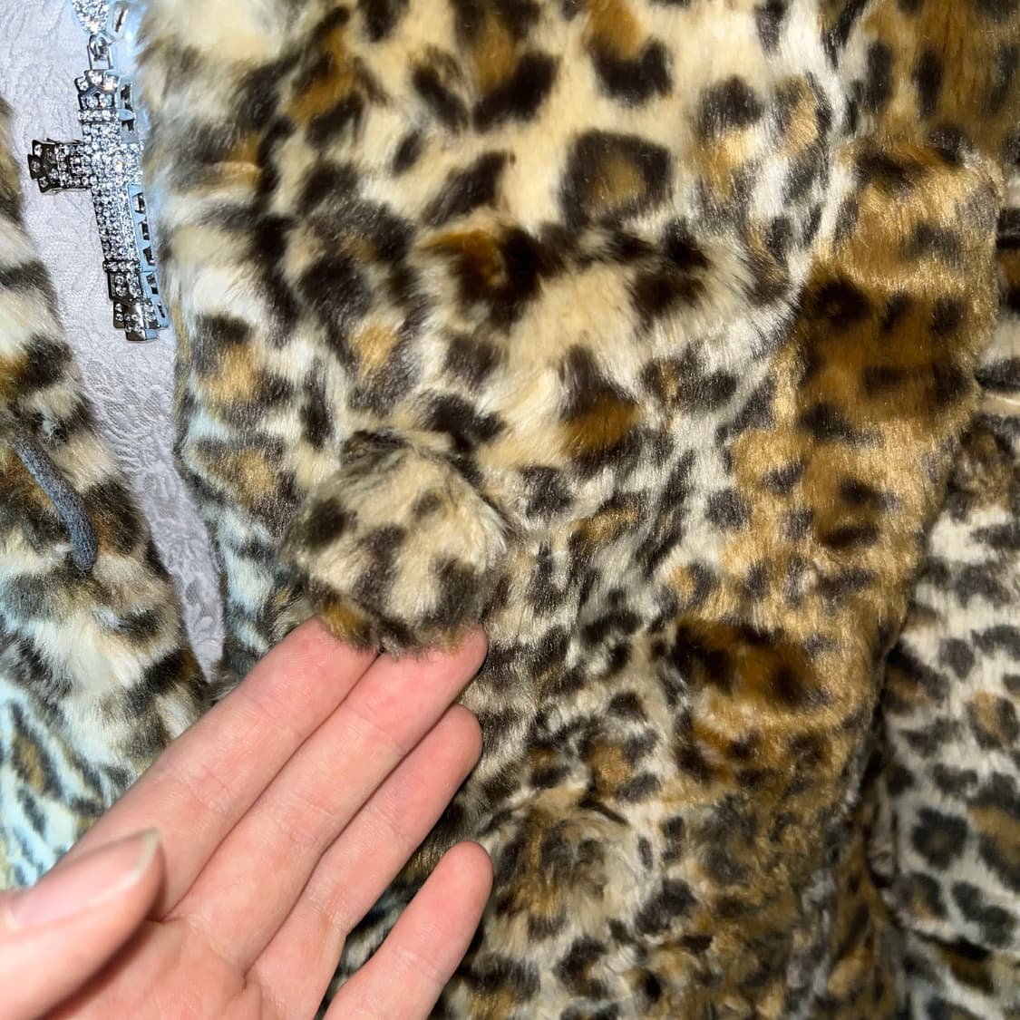 갸루 퍼 코트 호피 상품이미지4