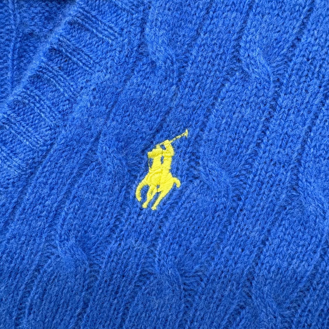폴로 랄프로렌 블루 꽈배기 브이넥 니트 여성 S 상품이미지3