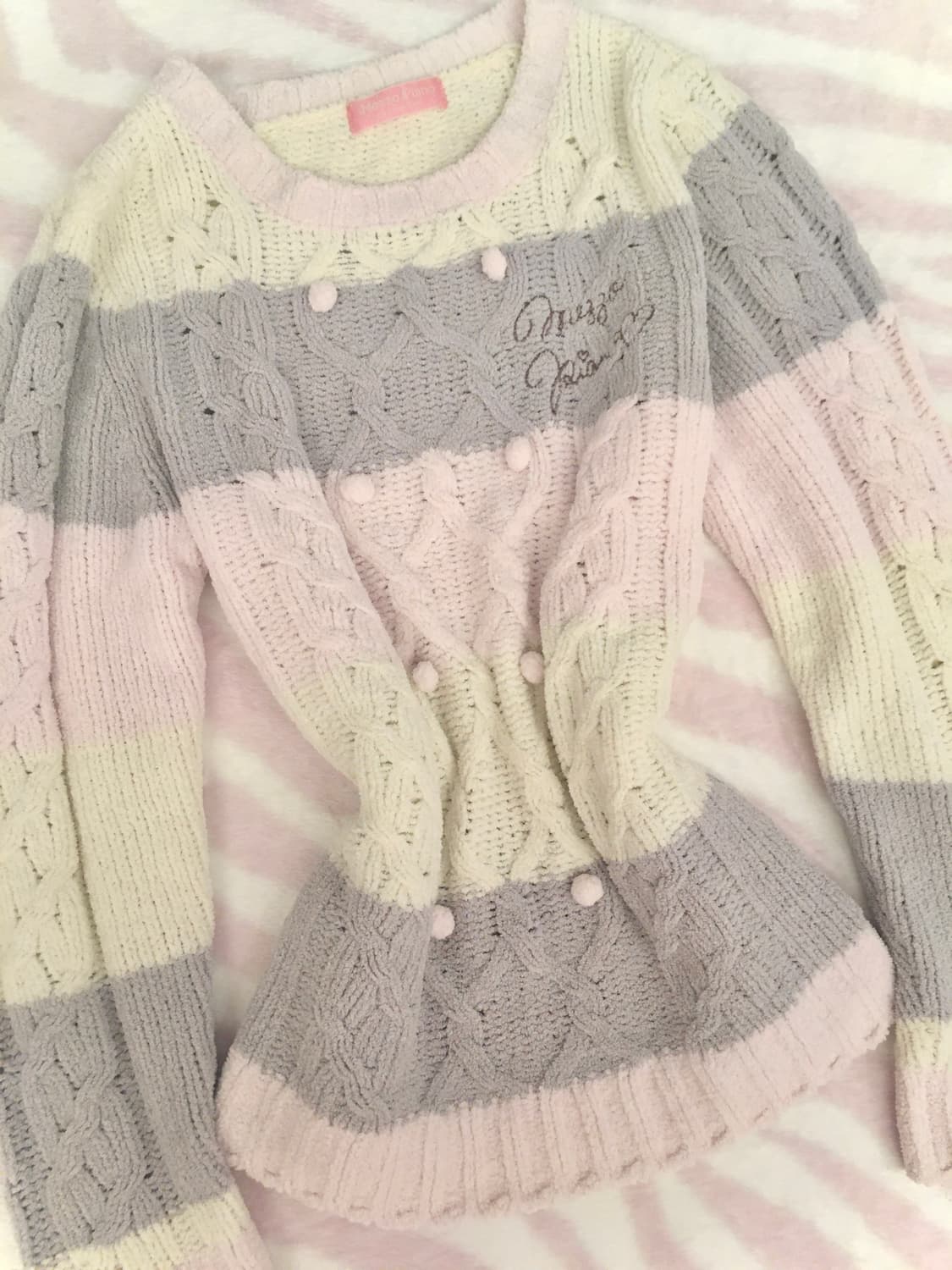 메조피아노 마카롱 마시멜로 폼폼이 니트 조지후쿠 히메갸루 상품이미지4