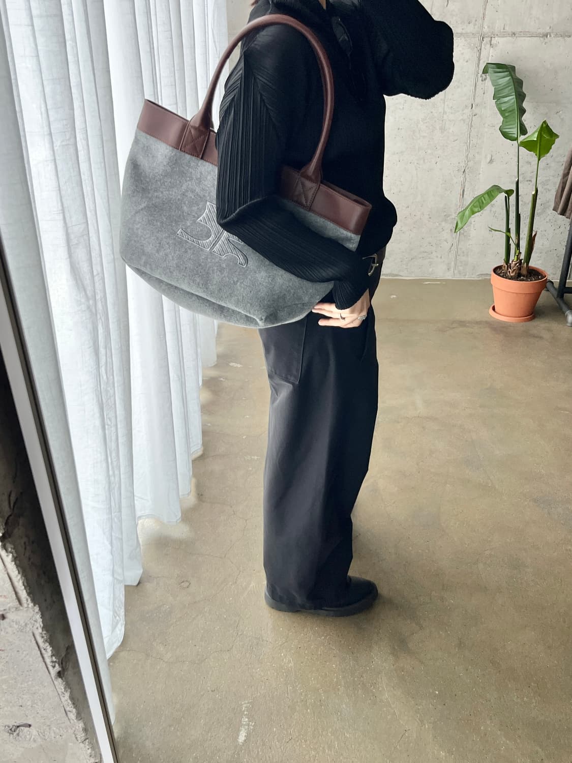 00s Courreges 꾸레쥬 울 숄더백 상품이미지2