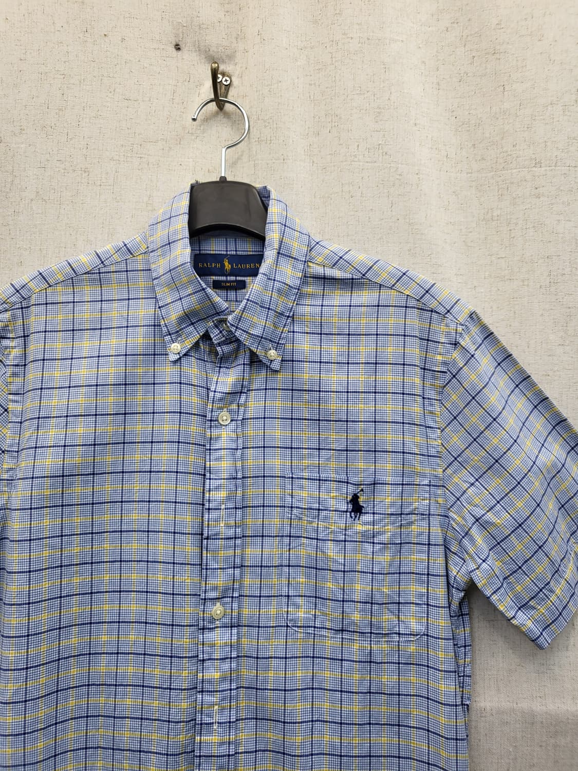 폴로 랄프로렌 체크 반팔 셔츠 블루 상품이미지3