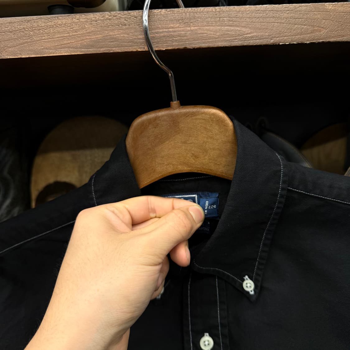 XL 폴로 랄프로렌 새상품급 야머스핏 정품 블랙 다잉 스티치 셔츠 온22 상품이미지7