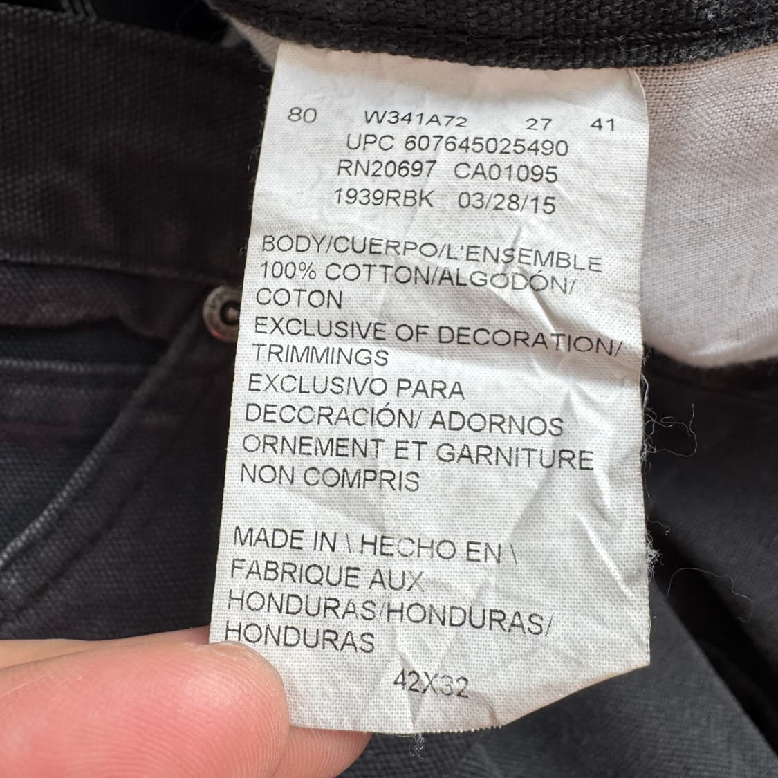 디키즈 OG 덕캔버스 카펜터 와이드 워크팬츠 블랙 상품이미지8