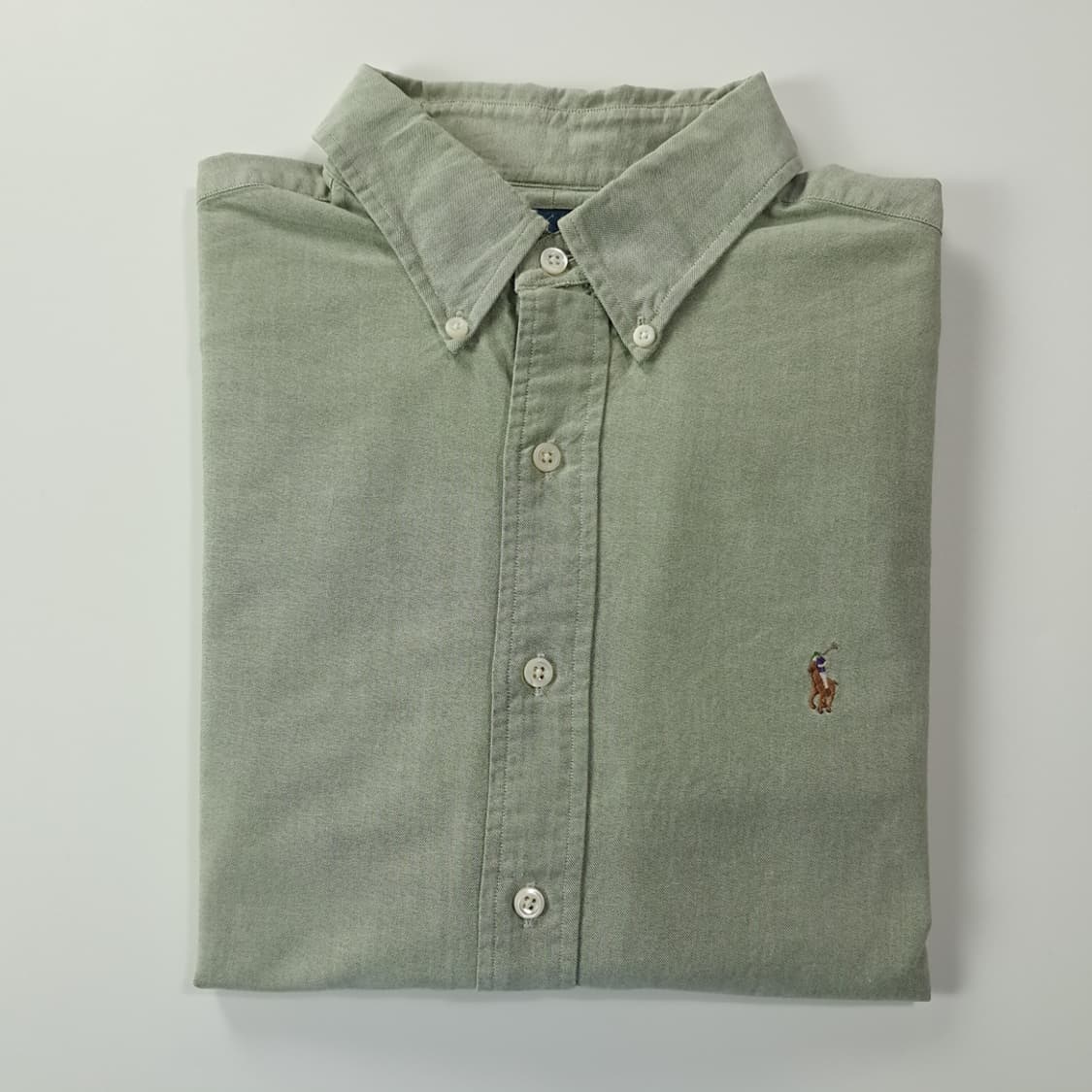CK813 XL 폴로 90s 홍콩판 세이지 애플그린 셔츠 남방 상품이미지7
