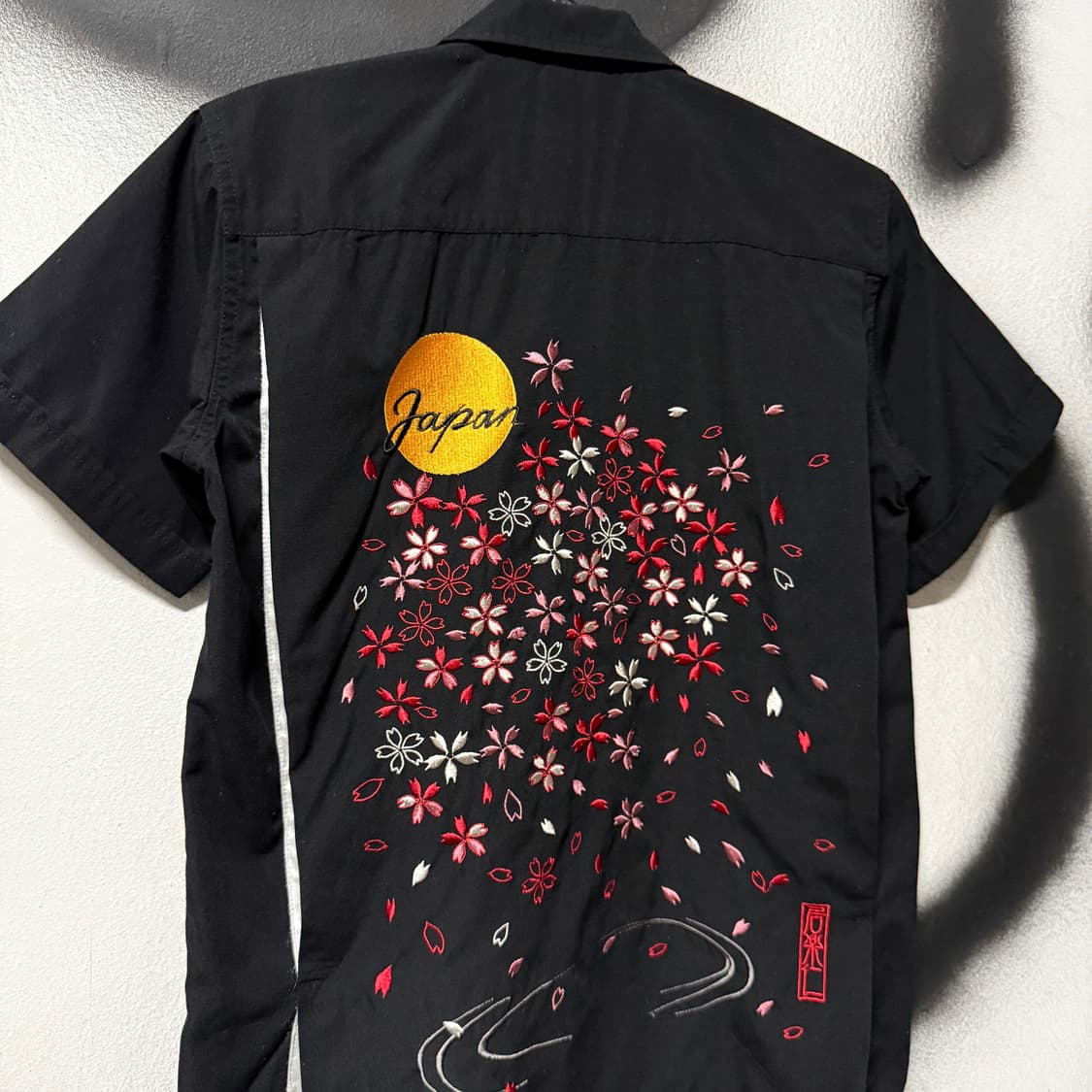 VTG 빈티지 재패니즈 오리엔탈 하라주쿠 자수 디테일 반팔 셔츠 상품이미지5