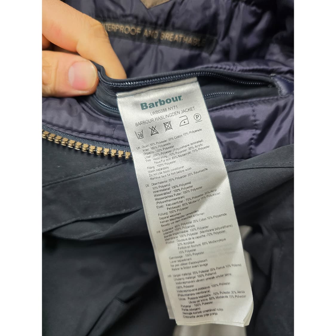 택포// 바버 비드넬 야상 점퍼 M 상품이미지3