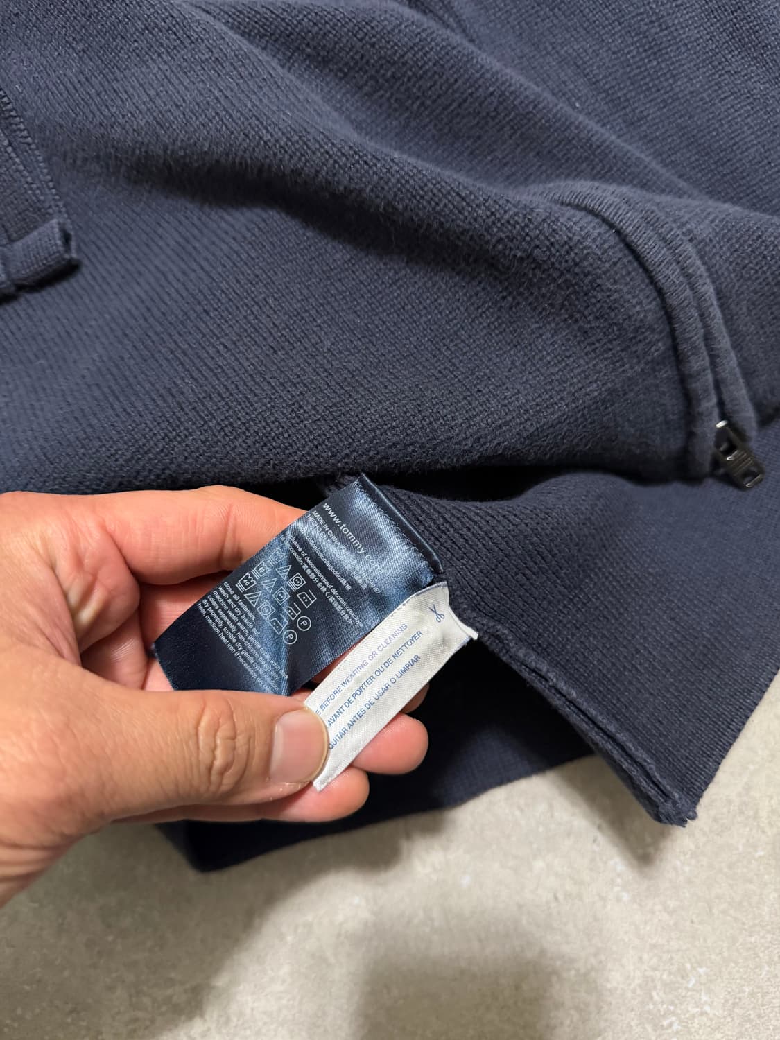 타미힐피거  네이비컬러 빈티지  코튼  니트 풀집업 자켓 95 size  상품이미지4