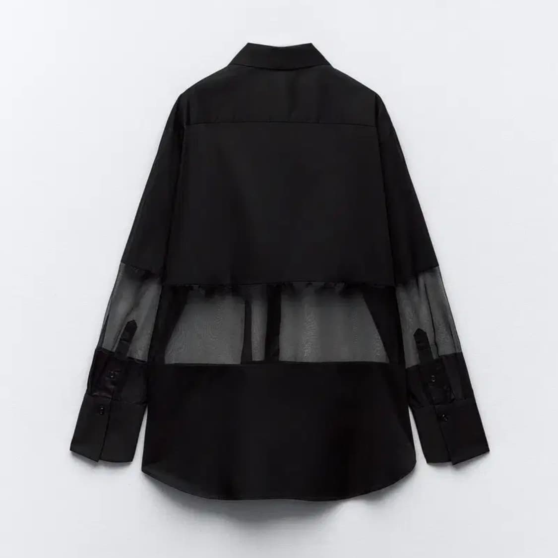 자라 오간자 콤비 오버사이즈 셔츠 (사이즈 XS / 크게 나옴!!) 상품이미지2