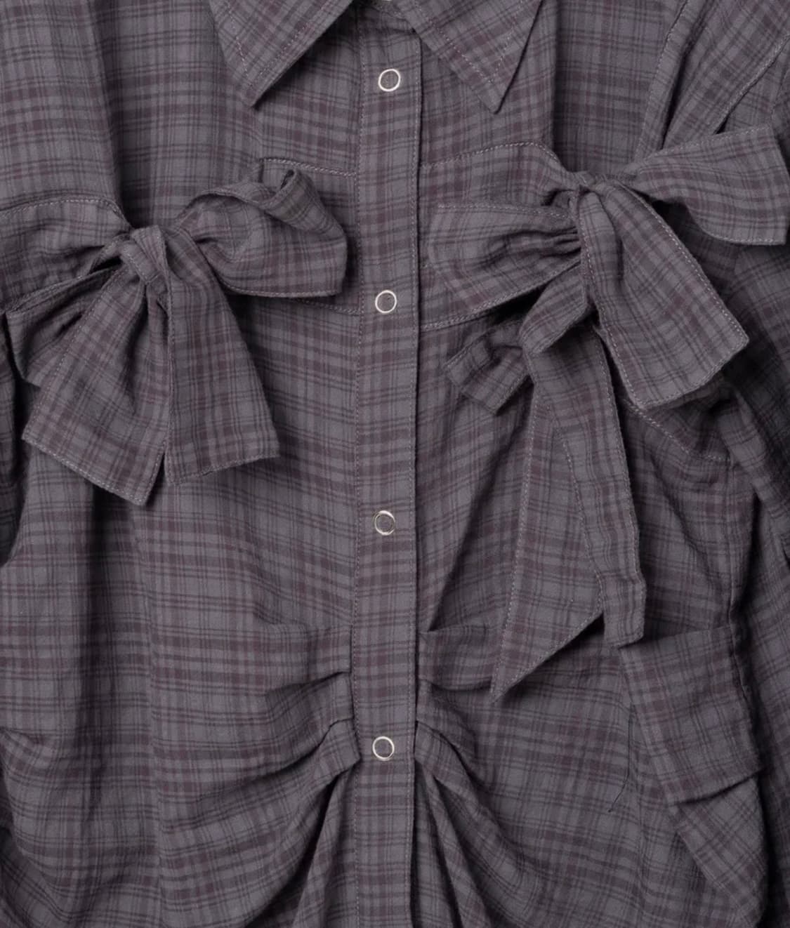 리본 타이 셔츠 [빈티지 퍼플] 상품이미지3