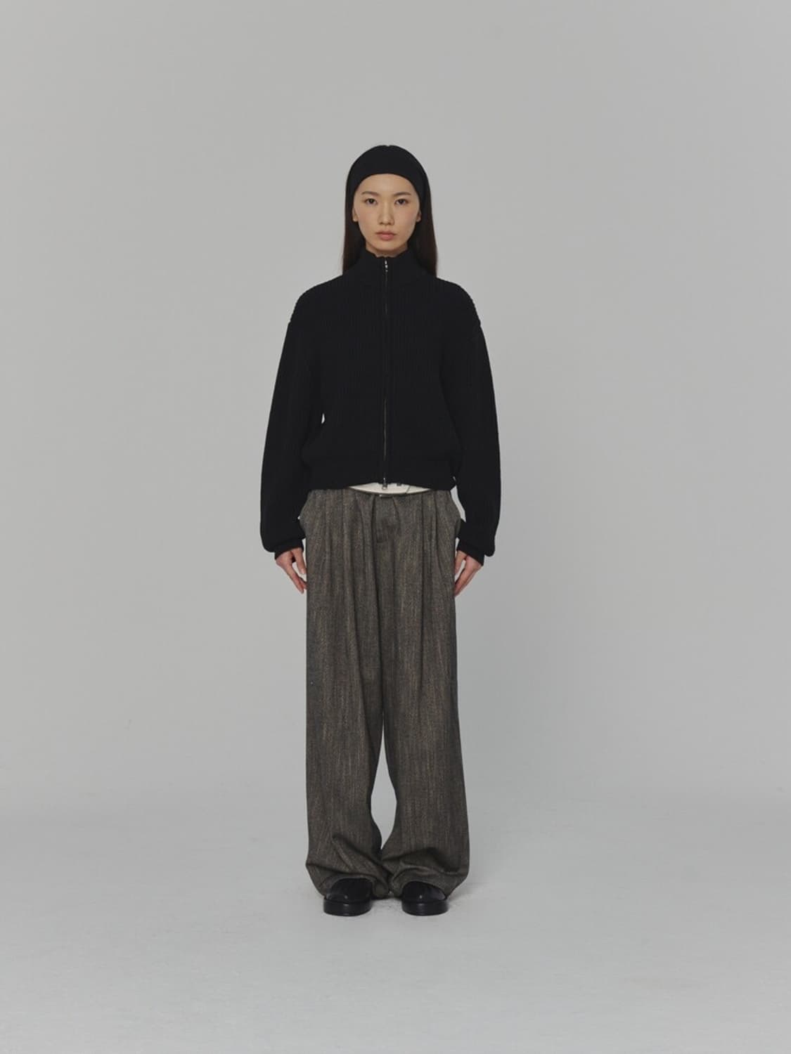 아모멘토 니트 블루종_Black_0 상품이미지1