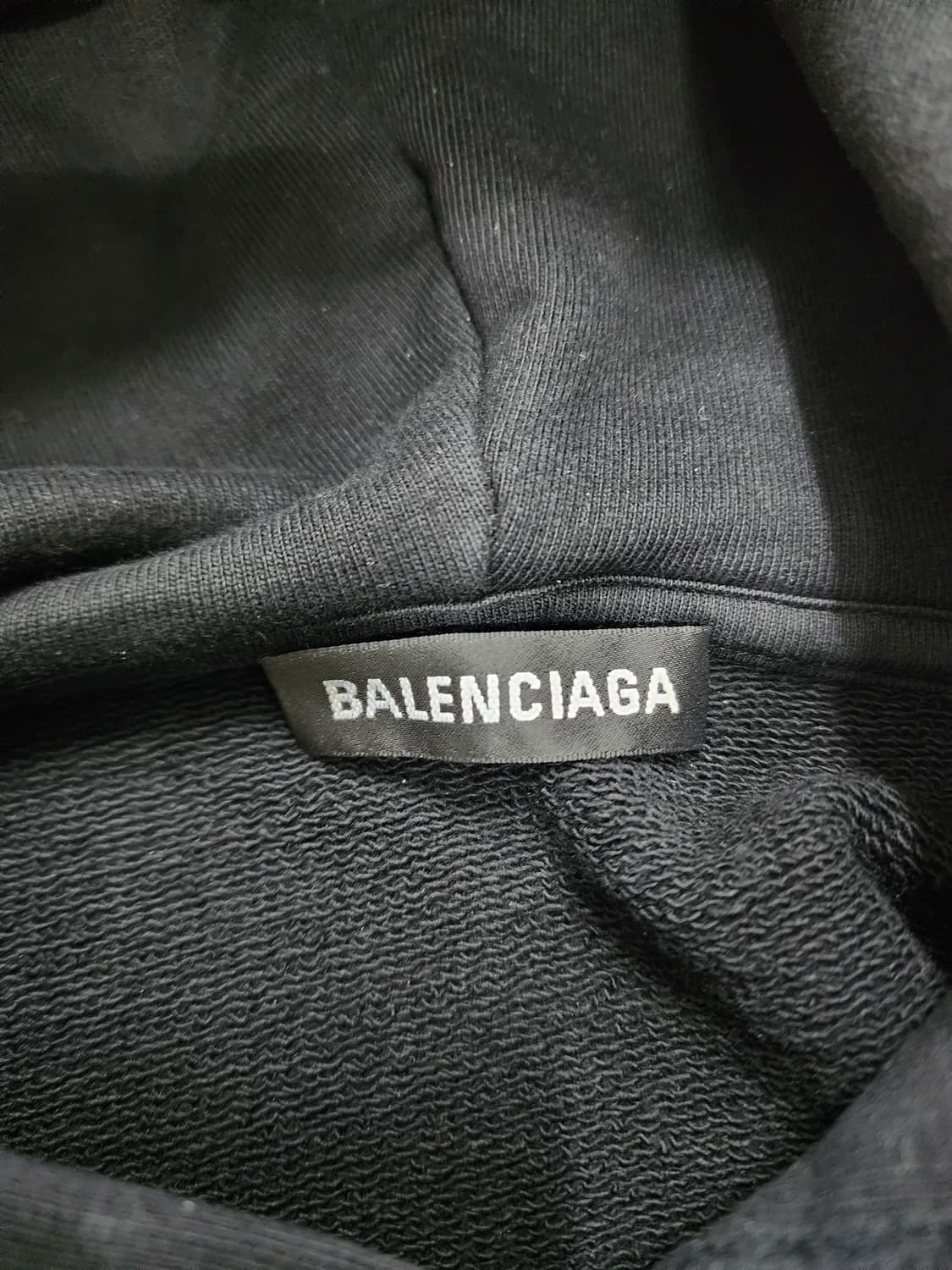 발렌시아가 백로고 블랙 후드티 상품이미지3