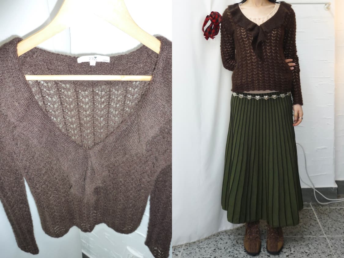 mocha frill knit 상품이미지1
