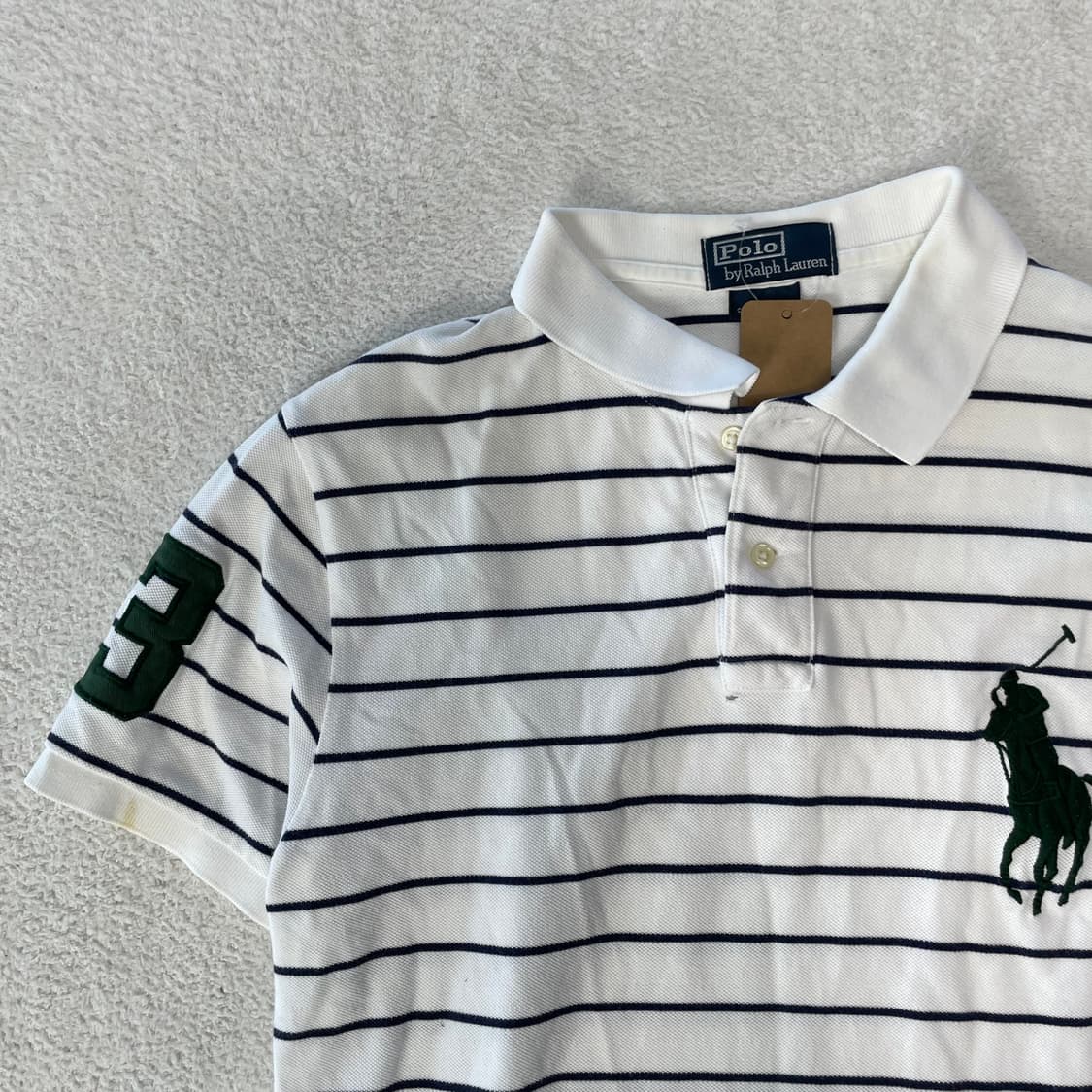 폴로랄프로렌 빅포니 스트라이프 카라티 화이트  상품이미지3