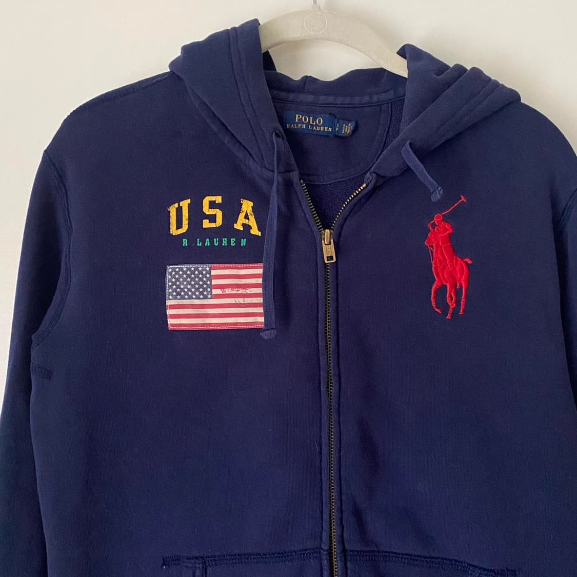 폴로 랄프로렌 빅 포니 체크 안감 후드 집업 상품이미지2