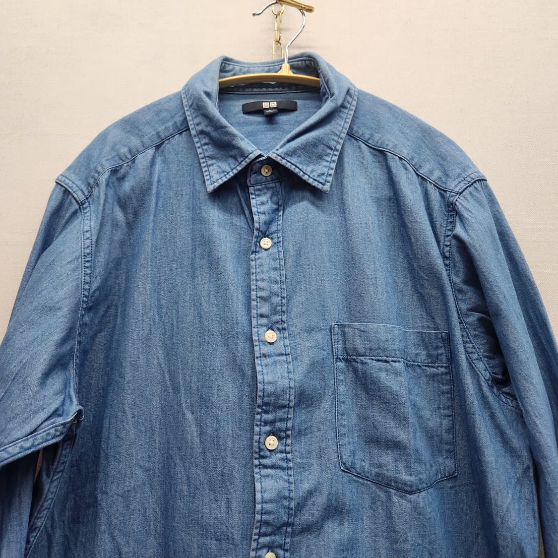 유니클로 원포켓 데님 셔츠 L(L) 상품이미지2