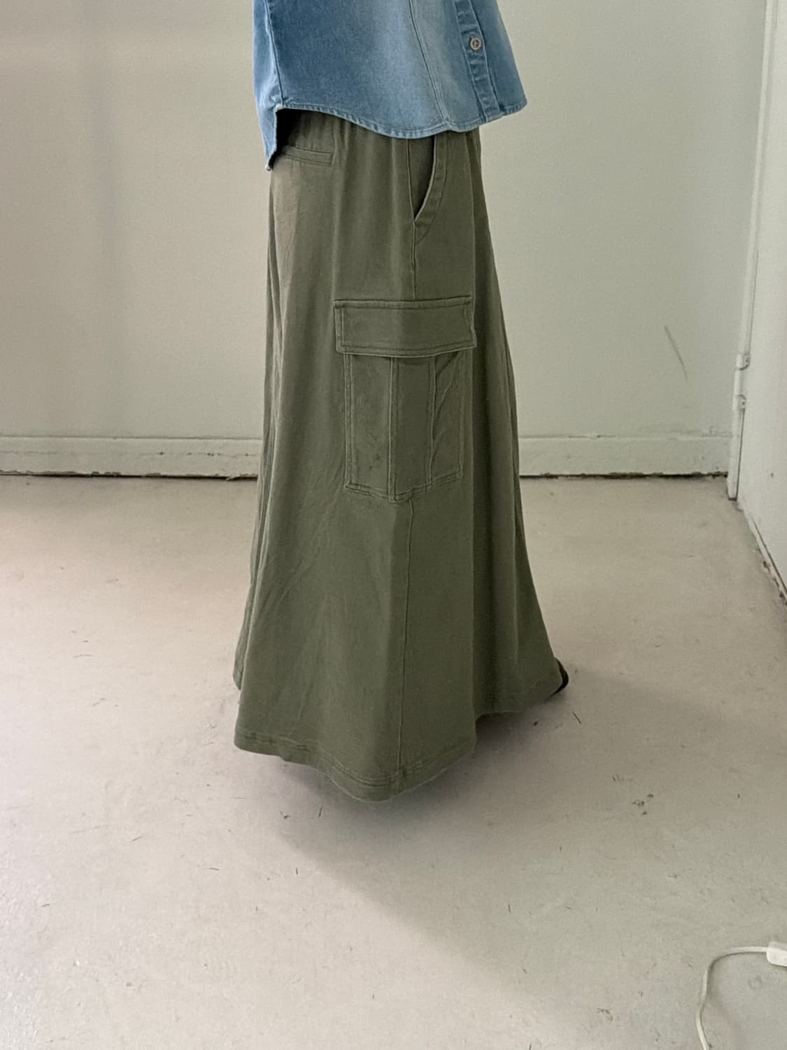 일본빈티지 카고 롱스커트  상품이미지2
