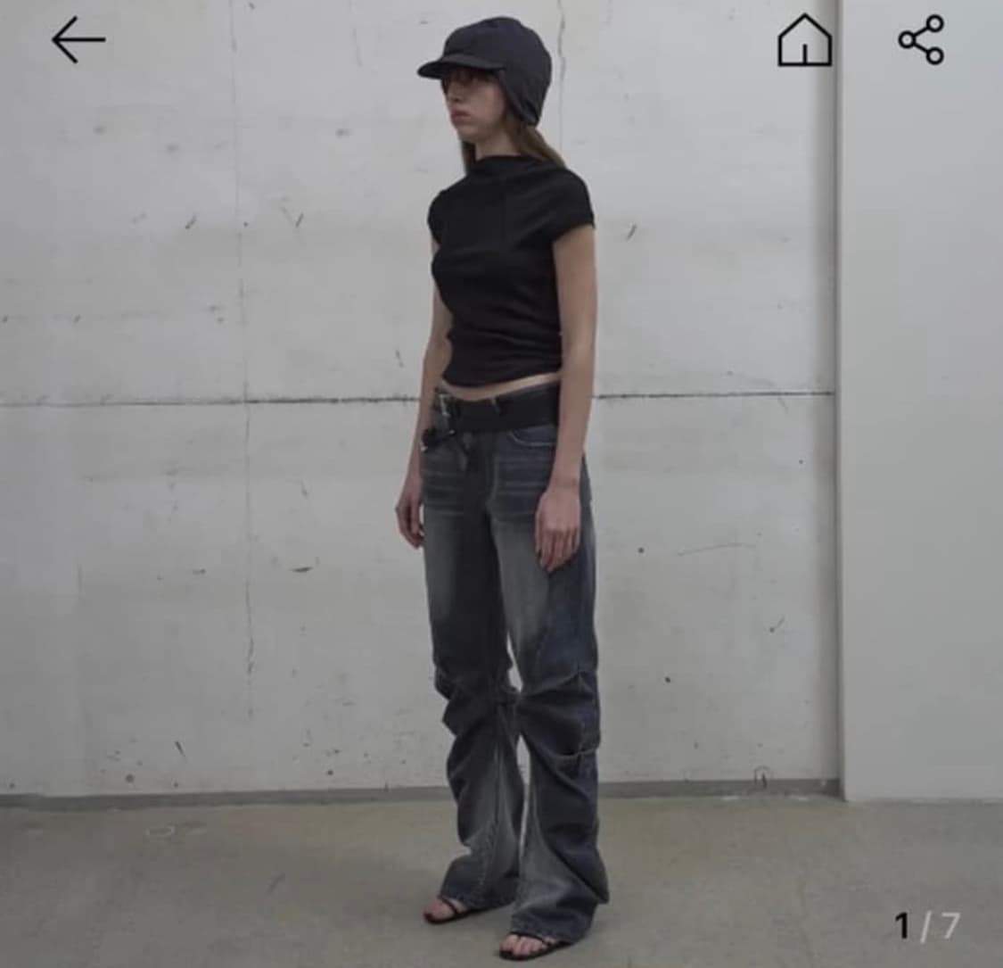 LCDC curved seam wahed denim 상품이미지1