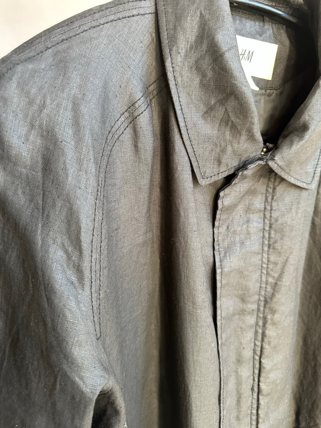 H&M 워시드 린넨 코트  상품이미지4