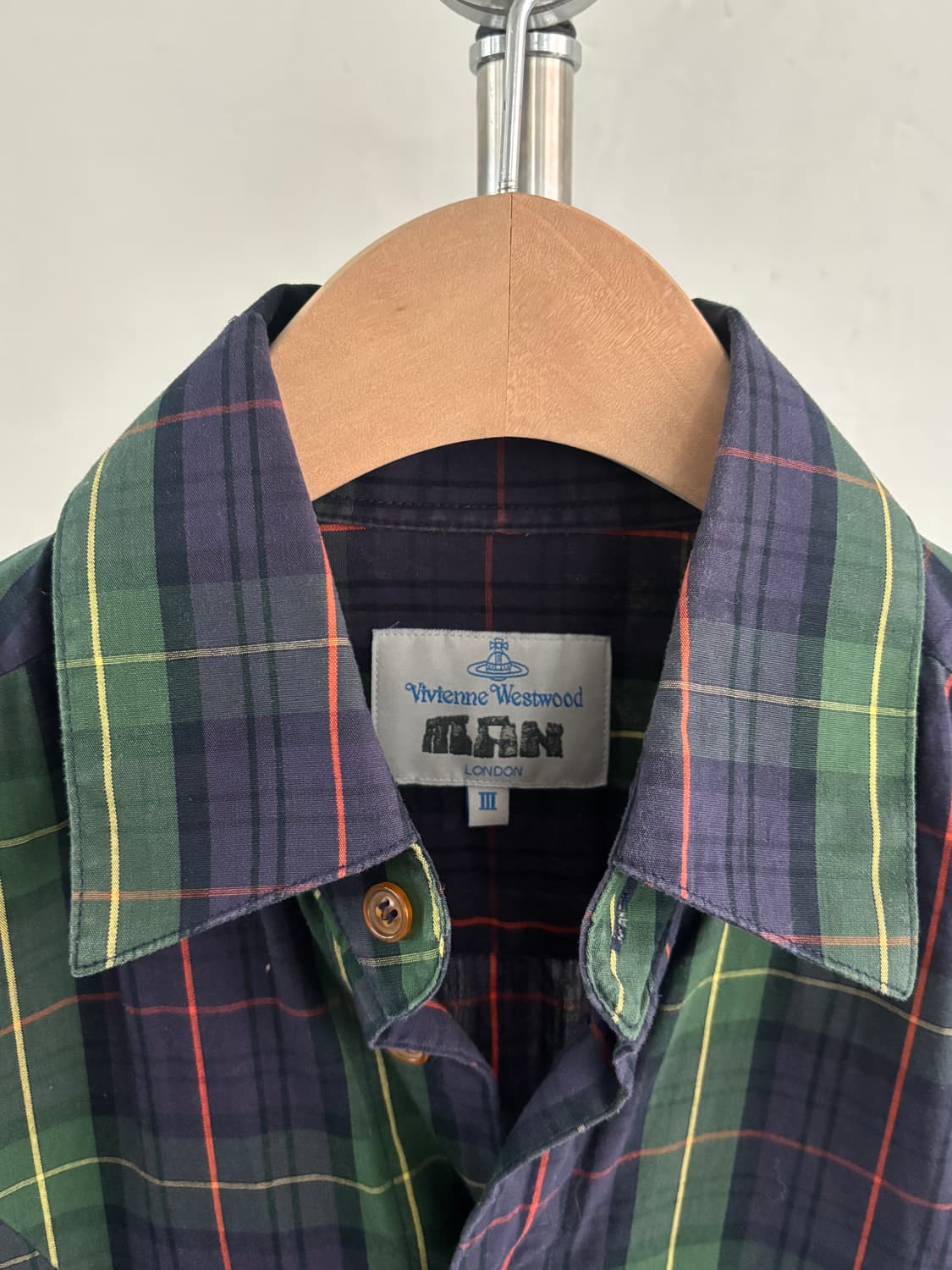 Vivienne Westwood 비비안웨스트우드 맨 로고 타탄체크 셔츠  상품이미지4