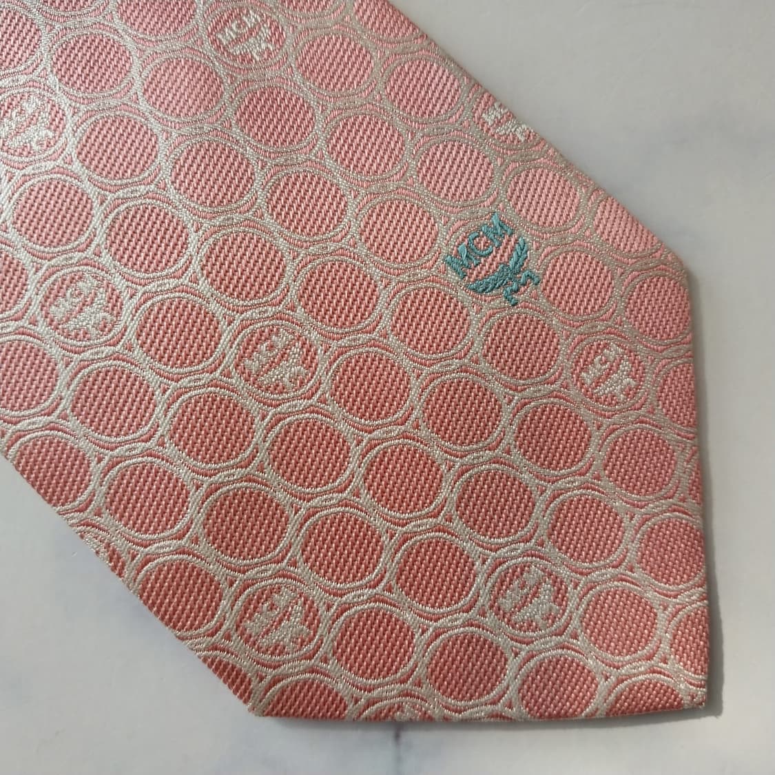 엠씨엠 실크 연핑크 패턴 넥타이 9.1cm A+등급 K2067 상품이미지6