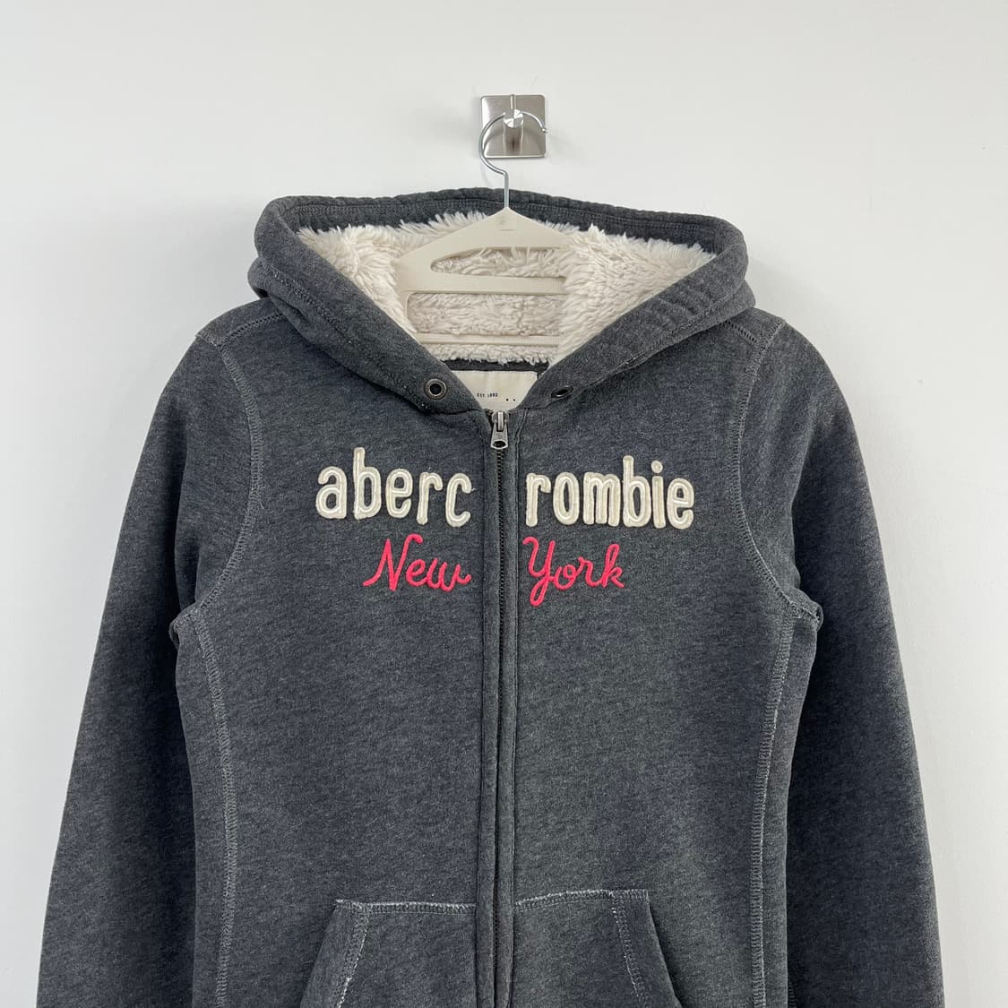 아베크롬비 딱붙핏 양털안감 그레이 후드집업 상품이미지5