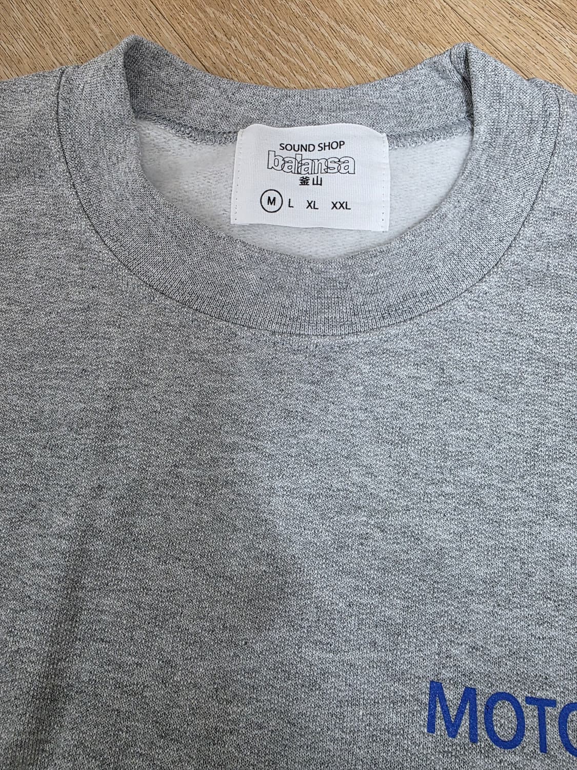 발란사 X 캐스퍼 오버핏 네이비 기모 맨투맨 M 상품이미지4