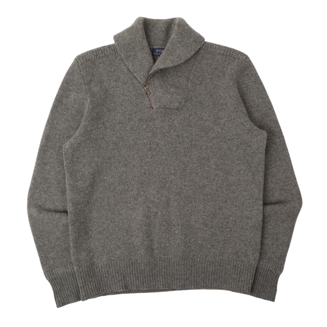 폴로 랄프로렌 그레이 울 쿼터집 숄카라 니트 상품이미지1